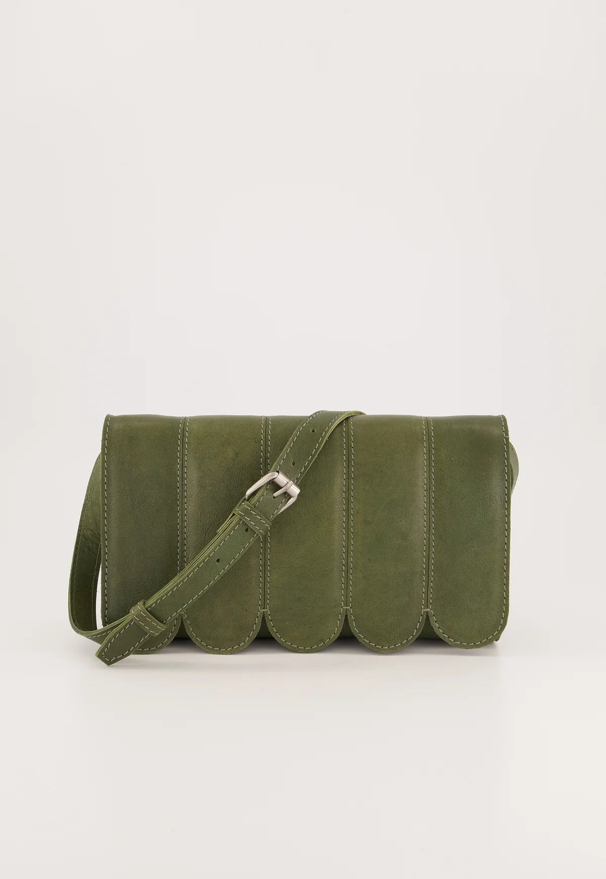 Nancybird Curve Shoulder Bag in Khaki - the tartan fox