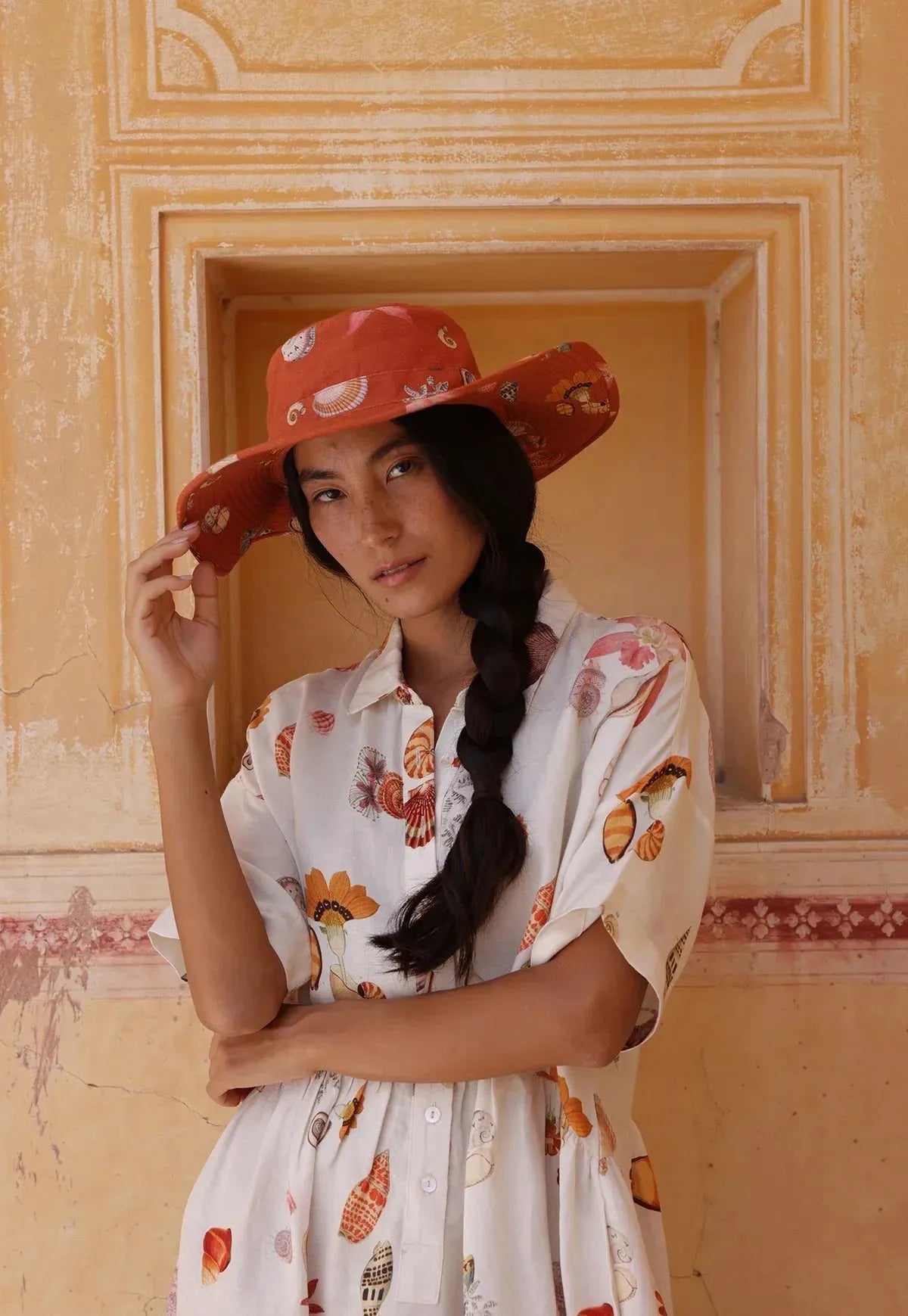 Nancybird Ete Hat in Rust Shell - the tartan fox