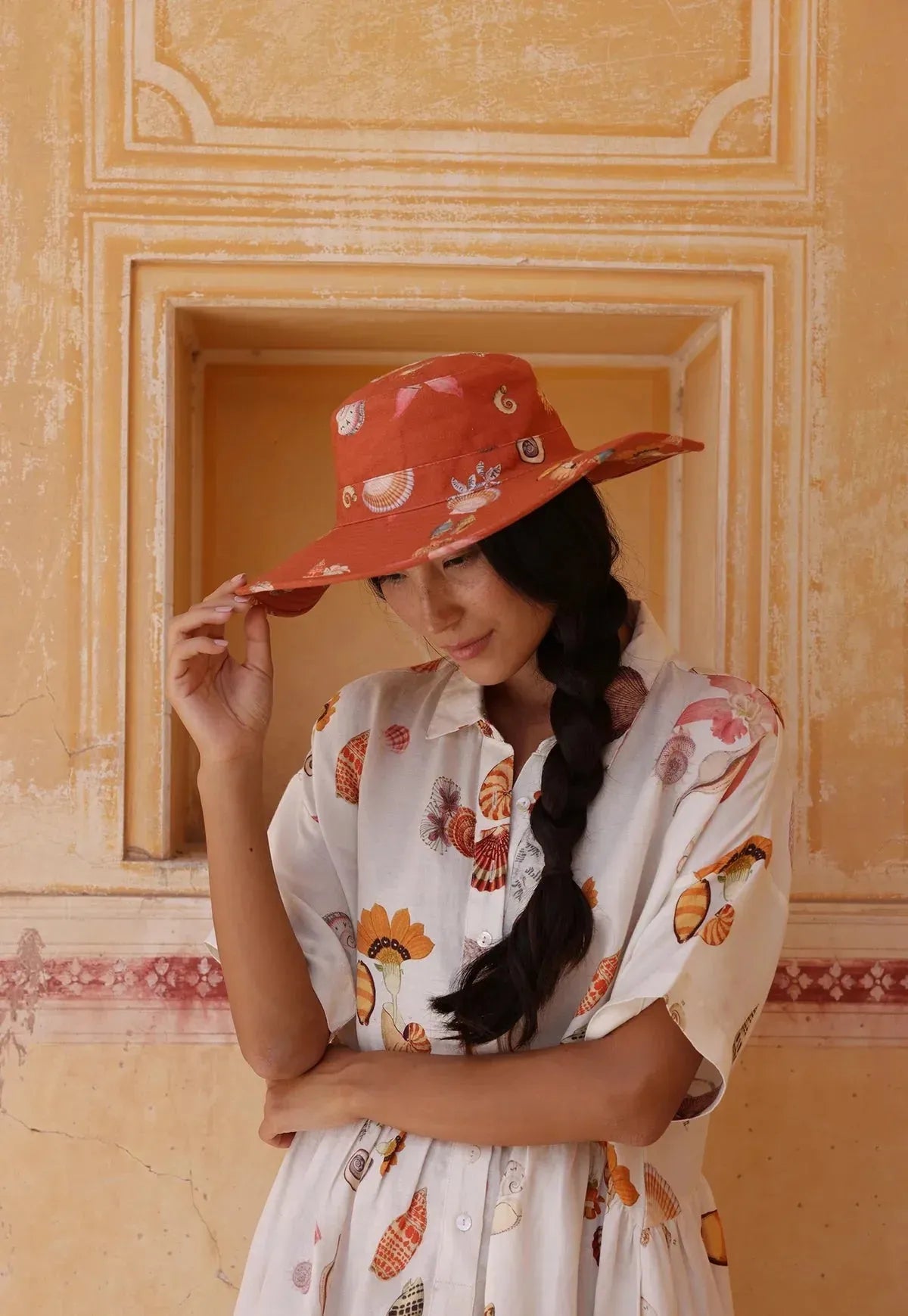 Nancybird Ete Hat in Rust Shell - the tartan fox
