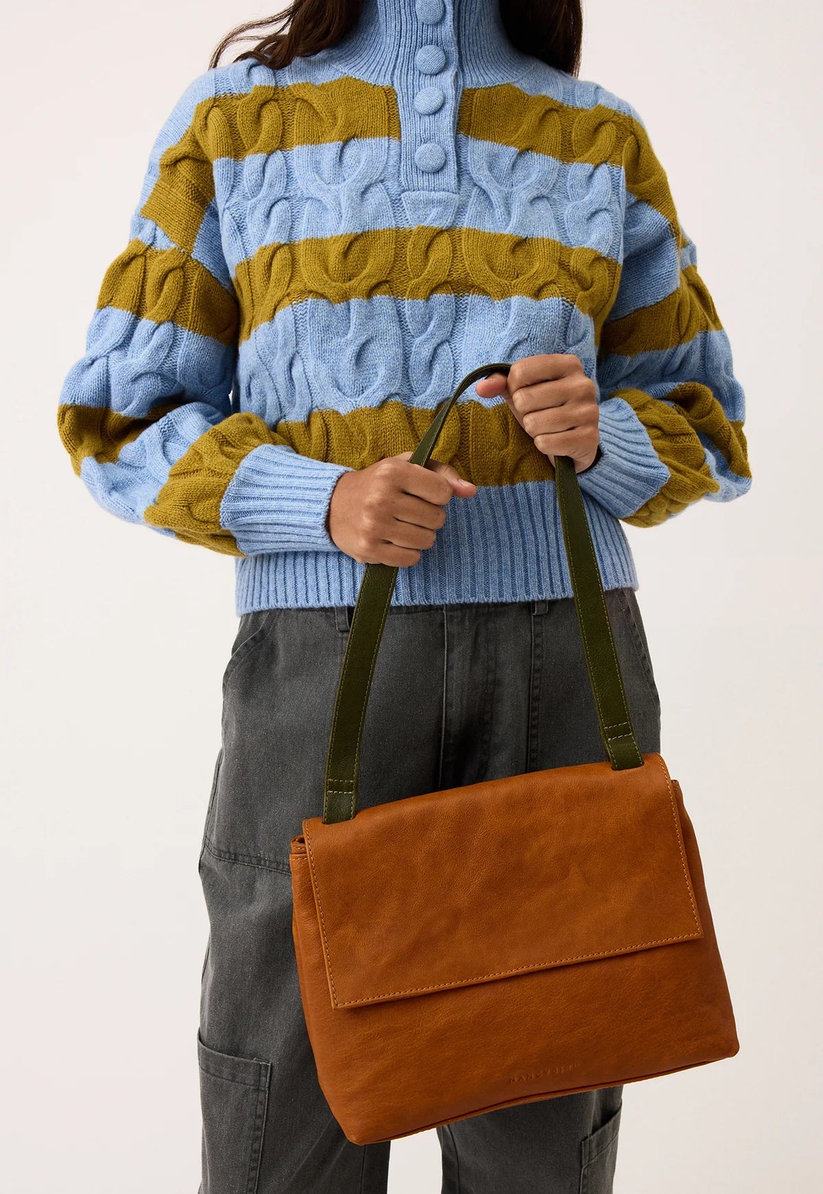 Nancybird Line Shoulder Bag in Terracotta - the tartan fox