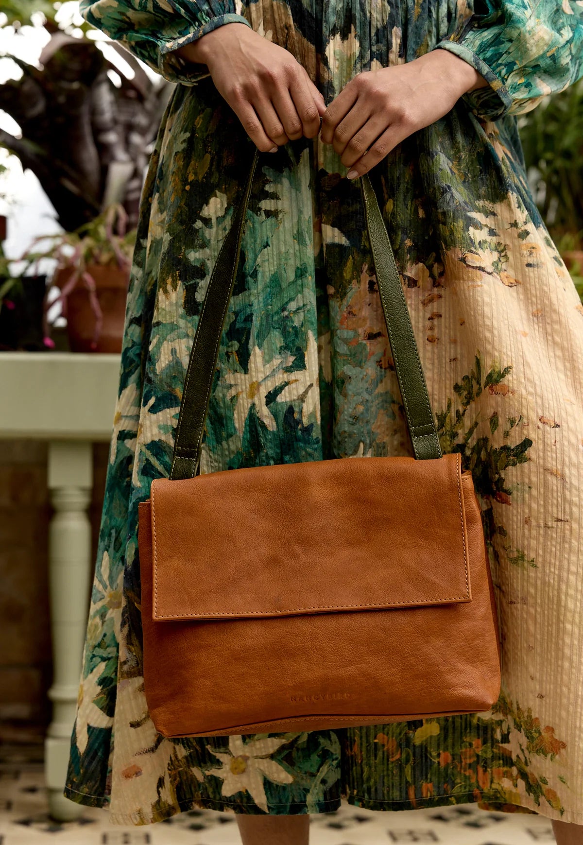 Nancybird Line Shoulder Bag in Terracotta - the tartan fox