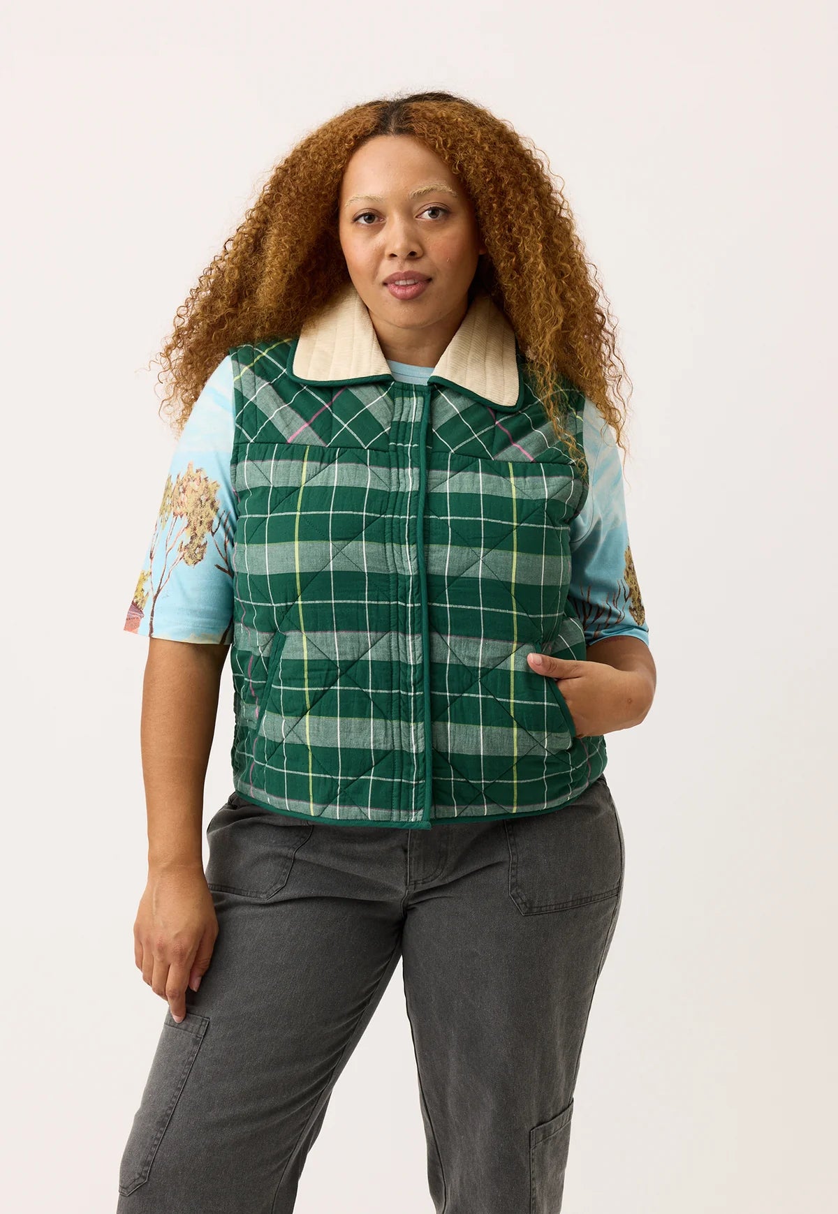 Nancybird Mulla Vest - the tartan fox