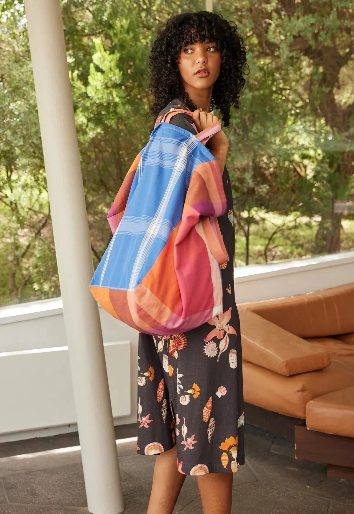 Nancybird Remnant Woven Tote - the tartan fox