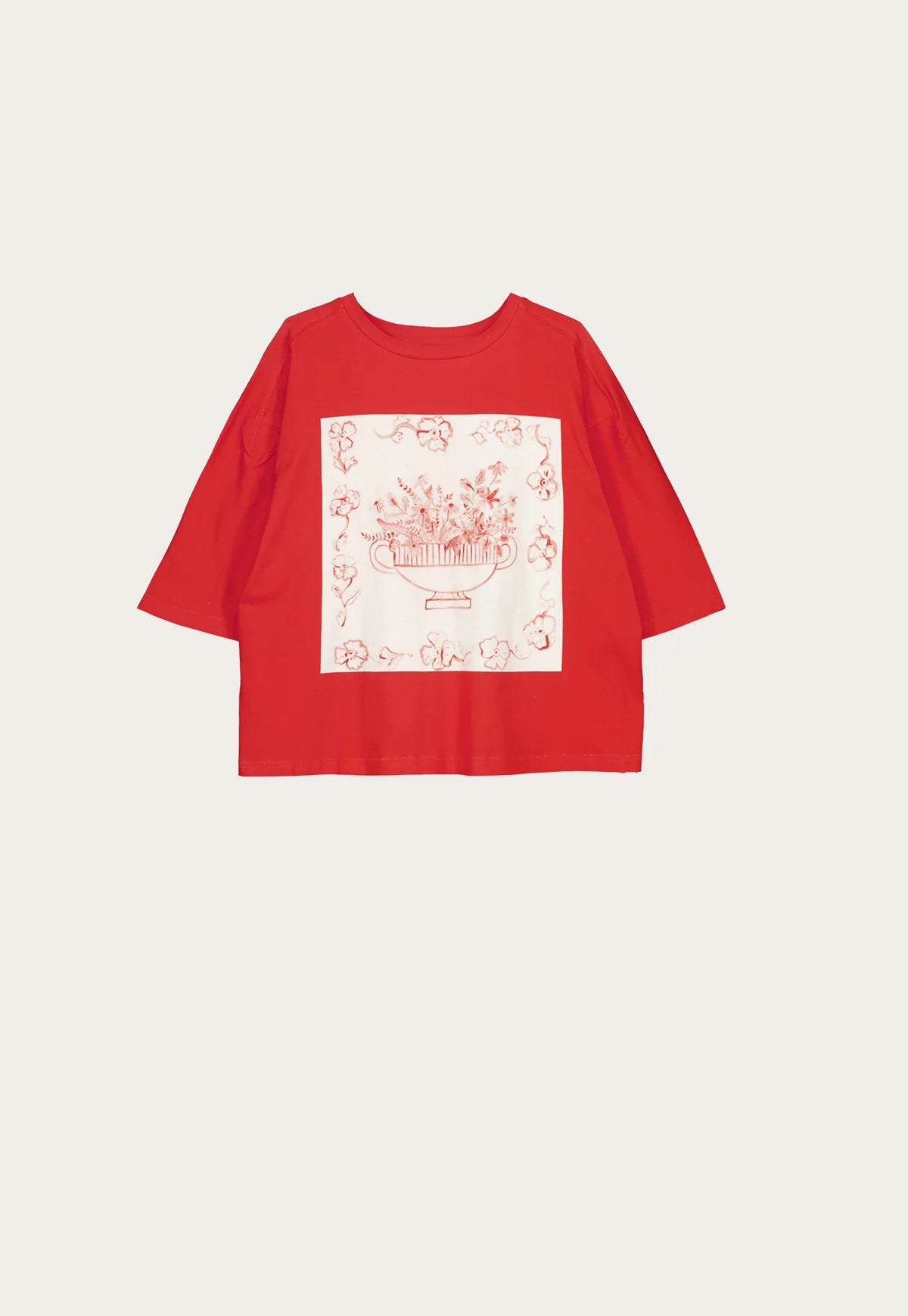 Nancybird Tasmin Boxy Tee in Red Vase - the tartan fox