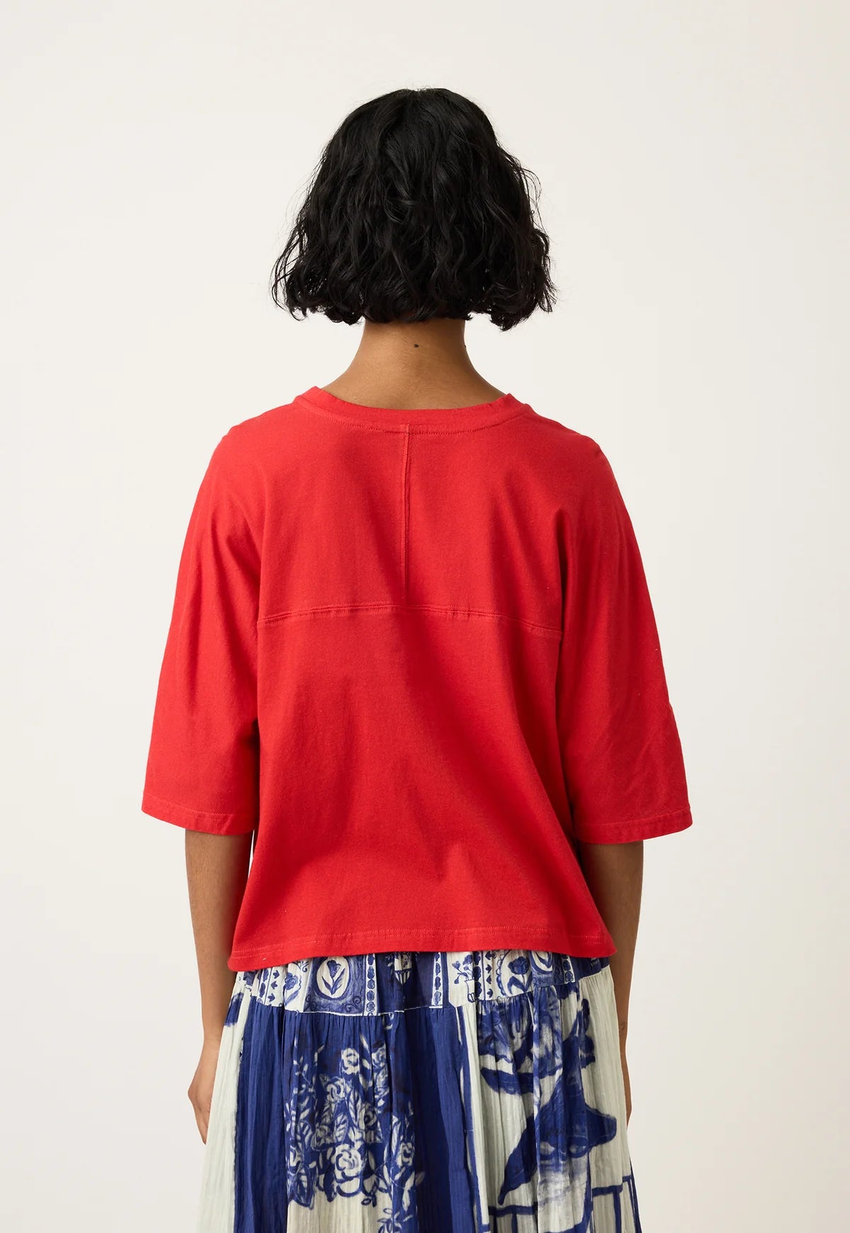 Nancybird Tasmin Boxy Tee in Red Vase - the tartan fox