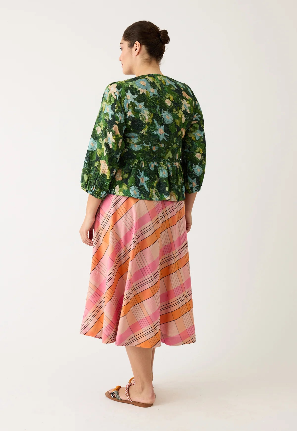 Nancybird Wave Skirt in Pink Check - the tartan fox