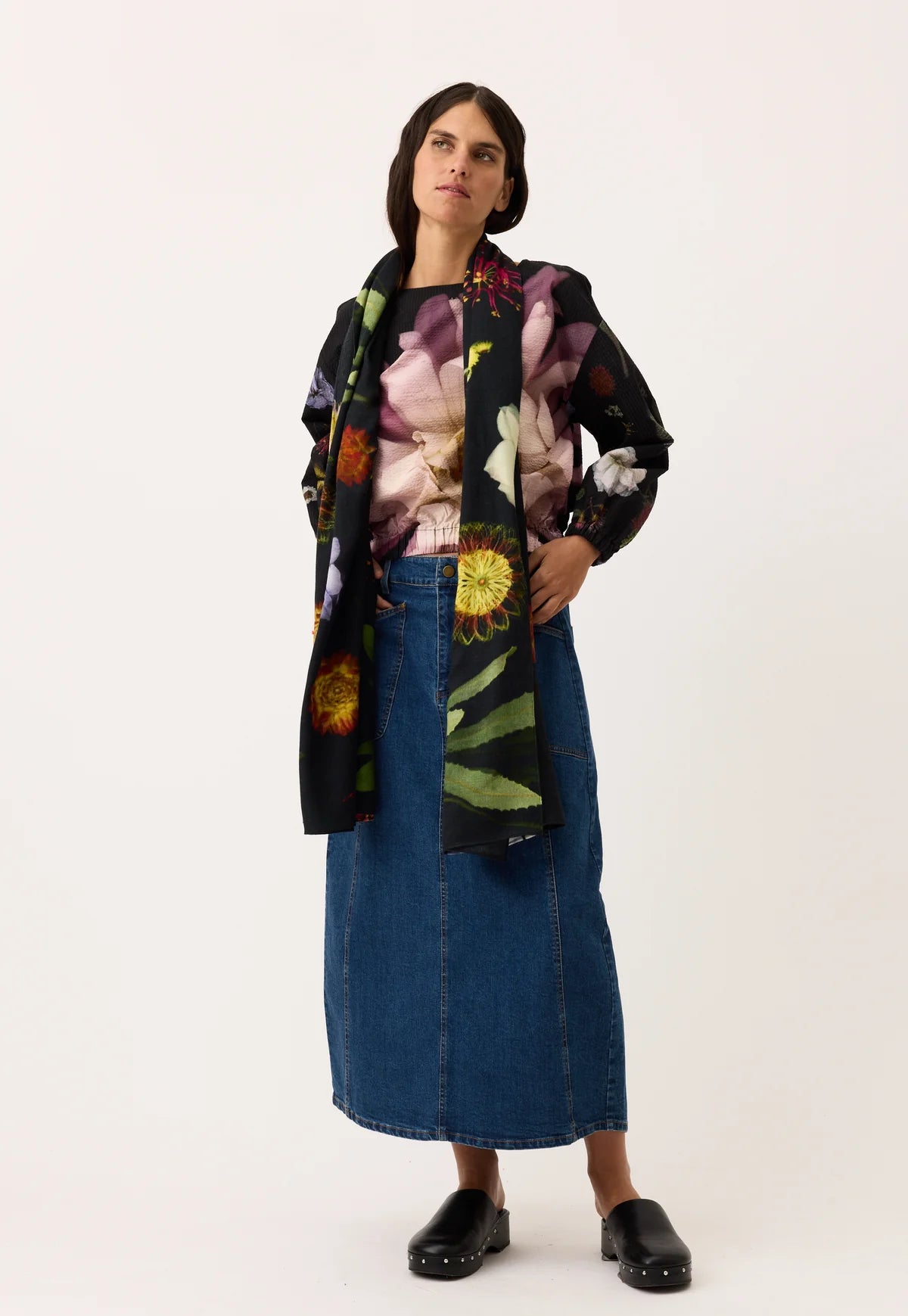 Nancybird Wool Scarf in Floratone - the tartan fox