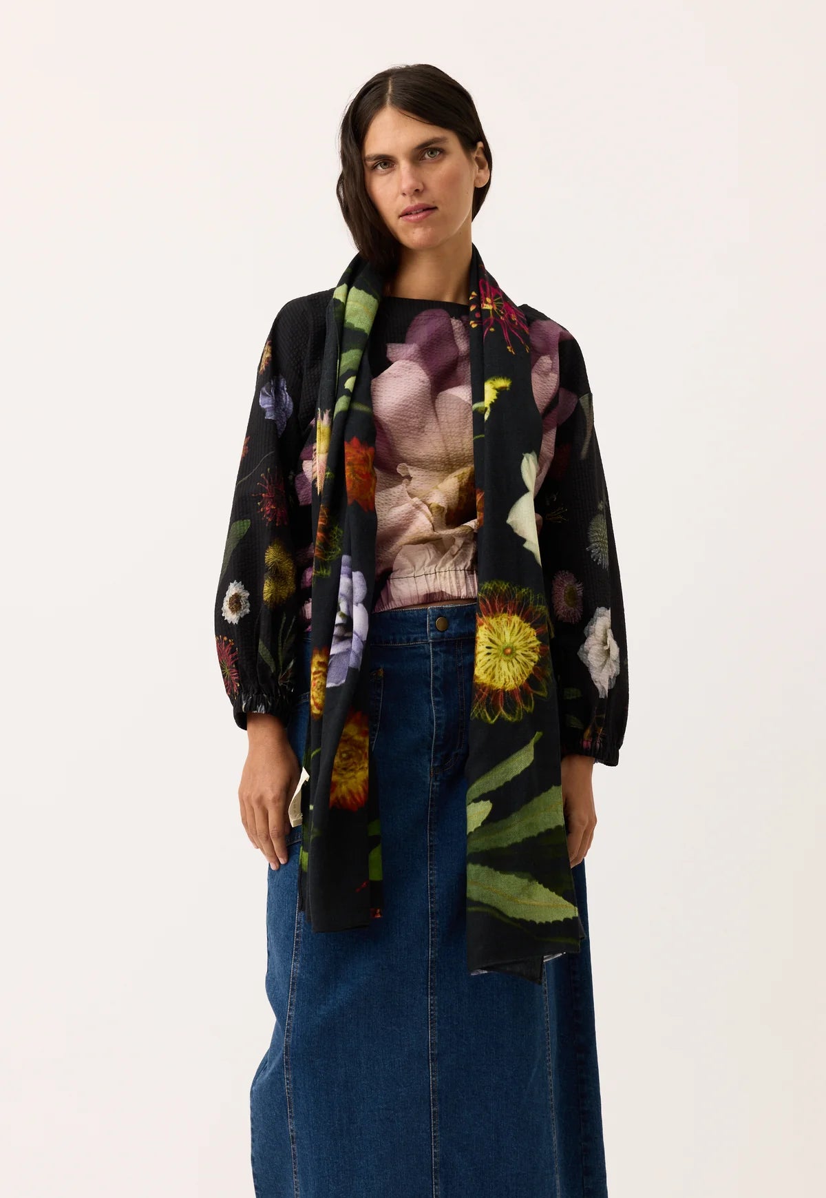 Nancybird Wool Scarf in Floratone - the tartan fox