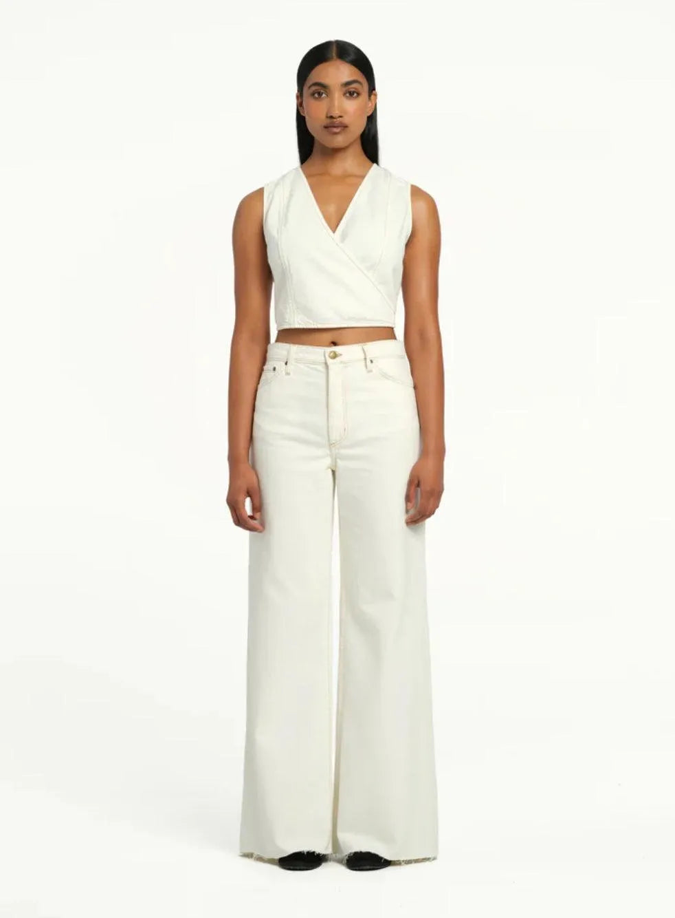 Nobody Denim Carly Jean in Ivory - the tartan fox