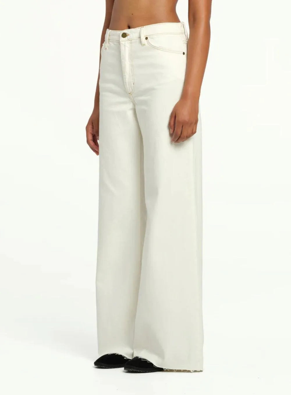 Nobody Denim Carly Jean in Ivory - the tartan fox