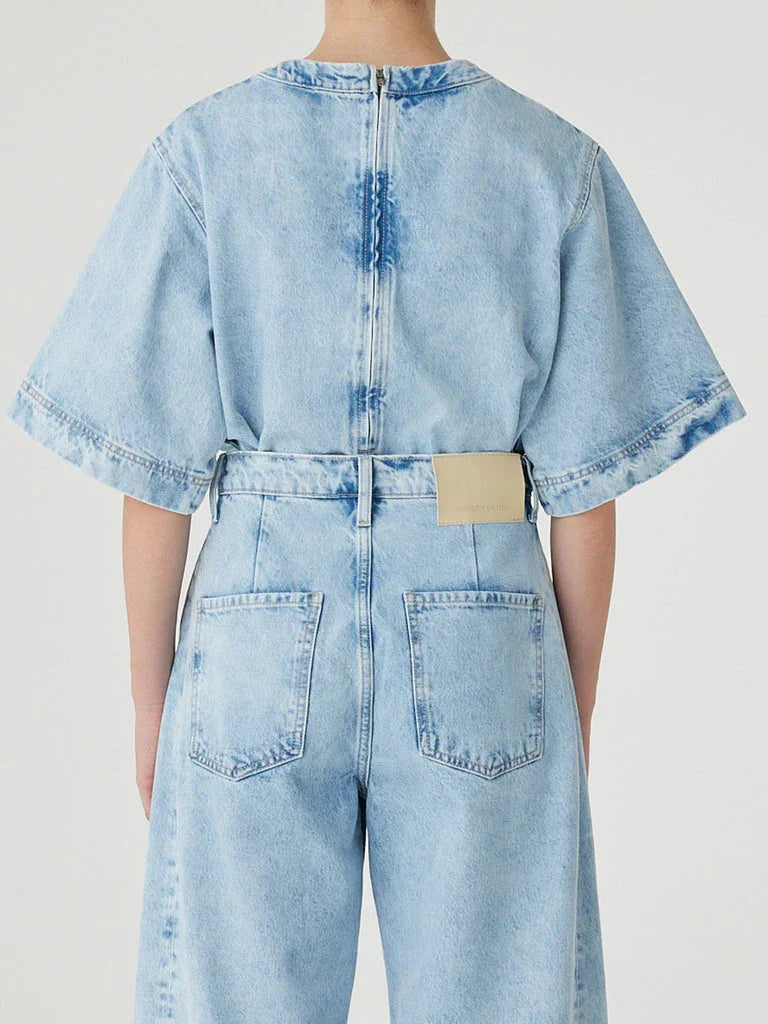 Nobody Denim Luna Top in Cloud Wash - the tartan fox