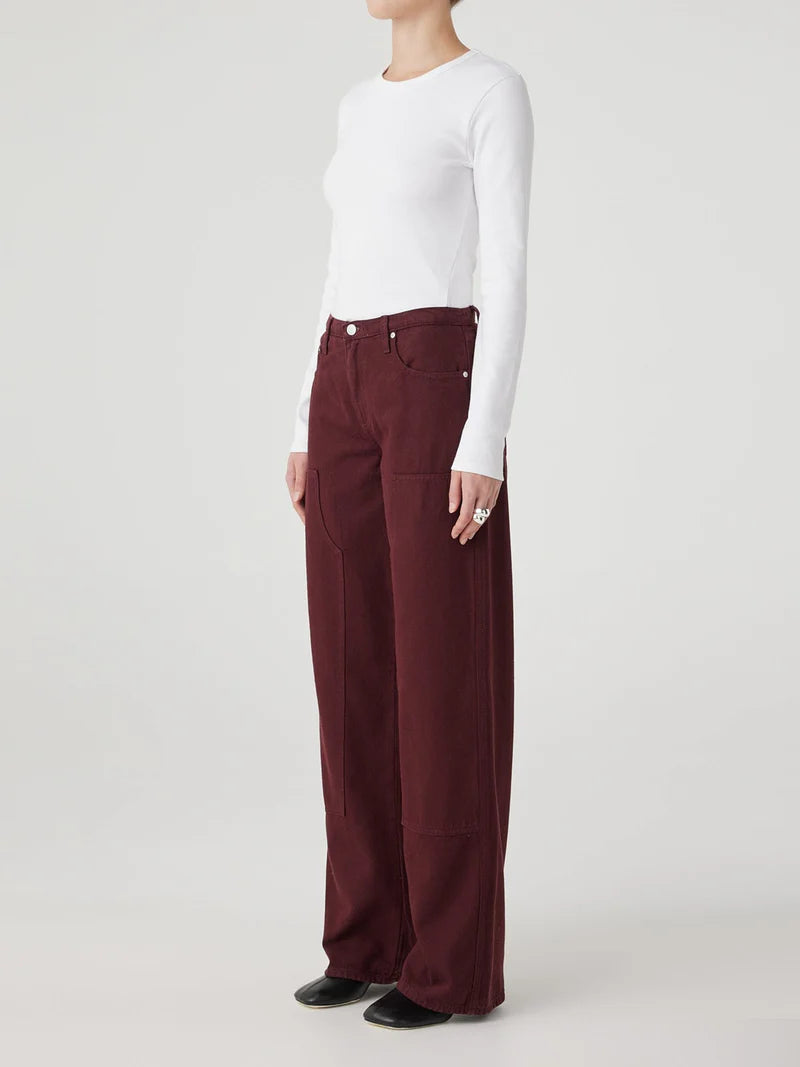 Nobody Denim Misha Jean in Oxblood - the tartan fox