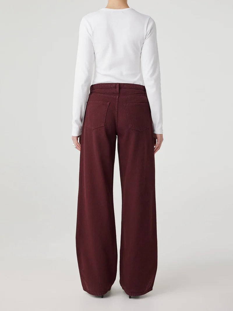 Nobody Denim Misha Jean in Oxblood - the tartan fox