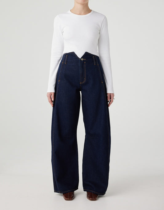 Nobody Denim Vera Tuxedo Jean in Pure Blue - the tartan fox