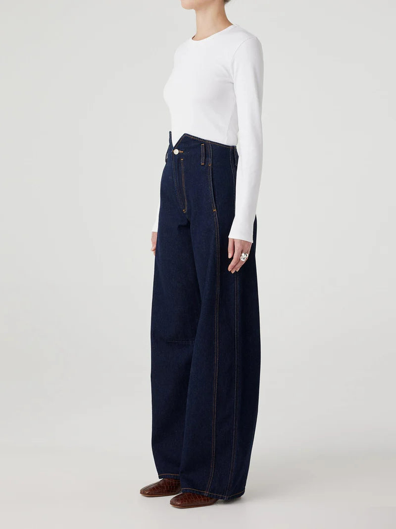 Nobody Denim Vera Tuxedo Jean in Pure Blue - the tartan fox