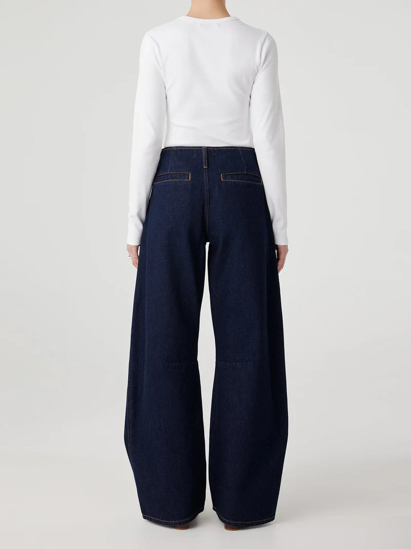 Nobody Denim Vera Tuxedo Jean in Pure Blue - the tartan fox