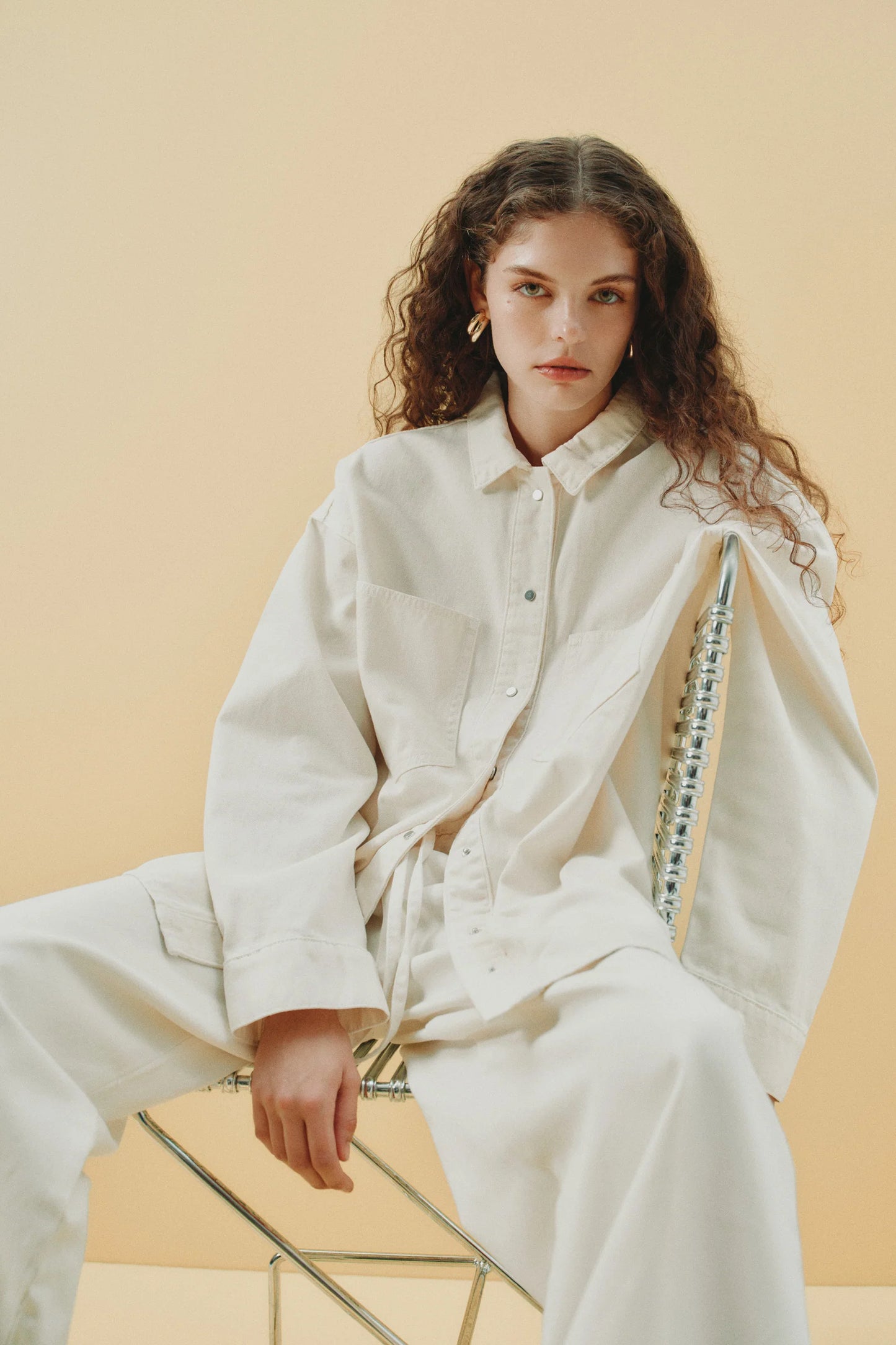 Nude Lucy Esme Denim Overshirt in Natural - the tartan fox