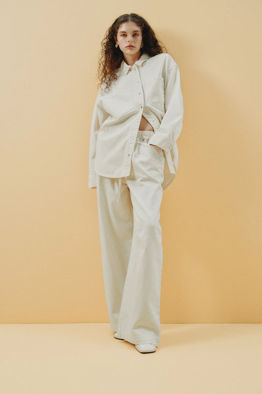 Nude Lucy Esme Denim Overshirt in Natural - the tartan fox