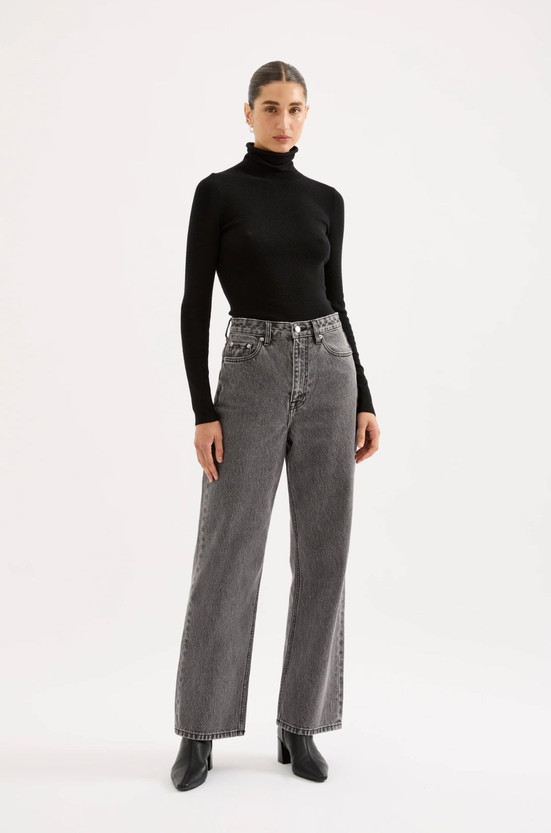 Nude Lucy Florence Merino Skivvy in Black - the tartan fox