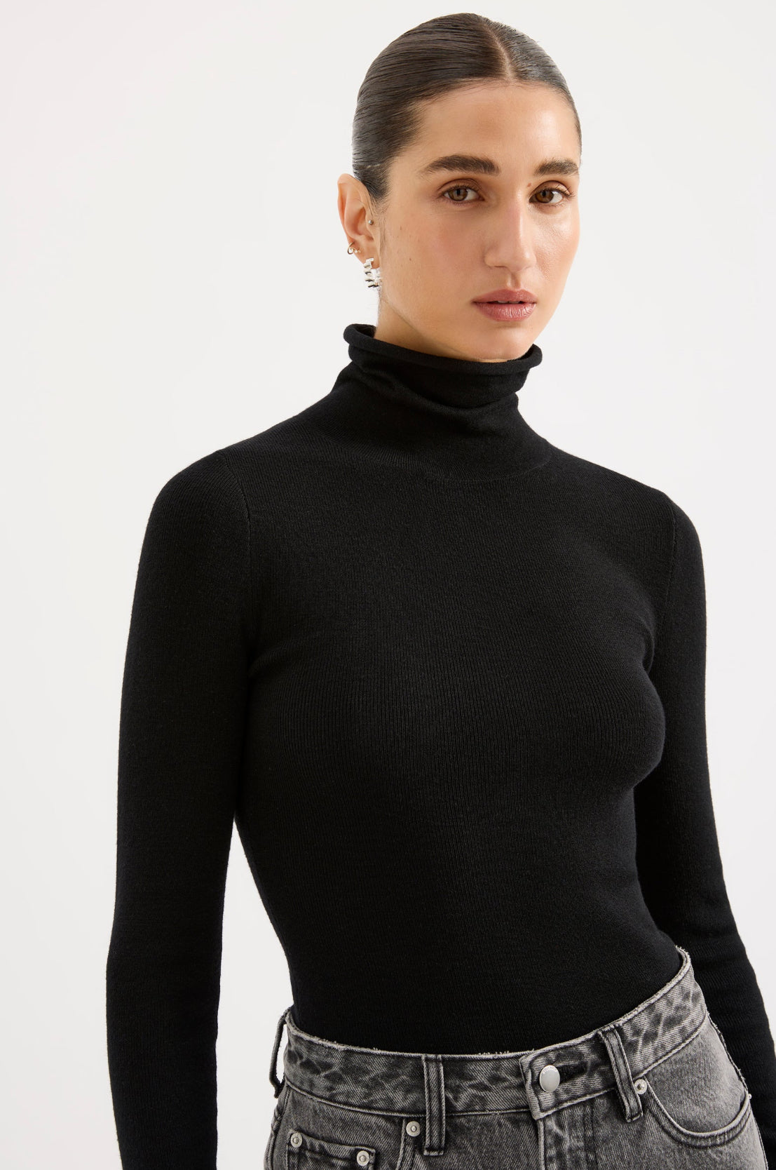 Nude Lucy Florence Merino Skivvy in Black - the tartan fox