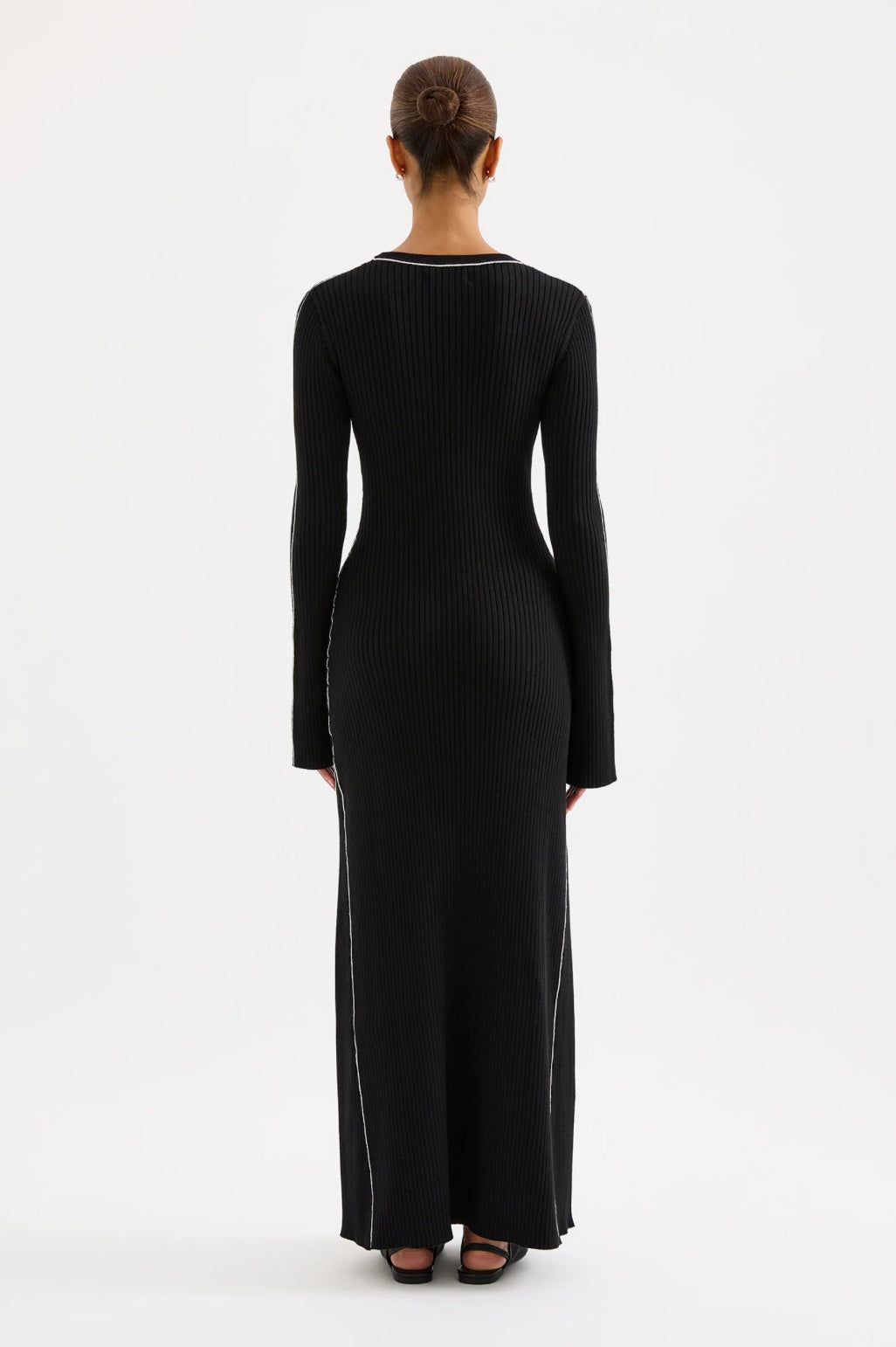 Nude Lucy Gaia Knit Maxi Dress in Black - the tartan fox