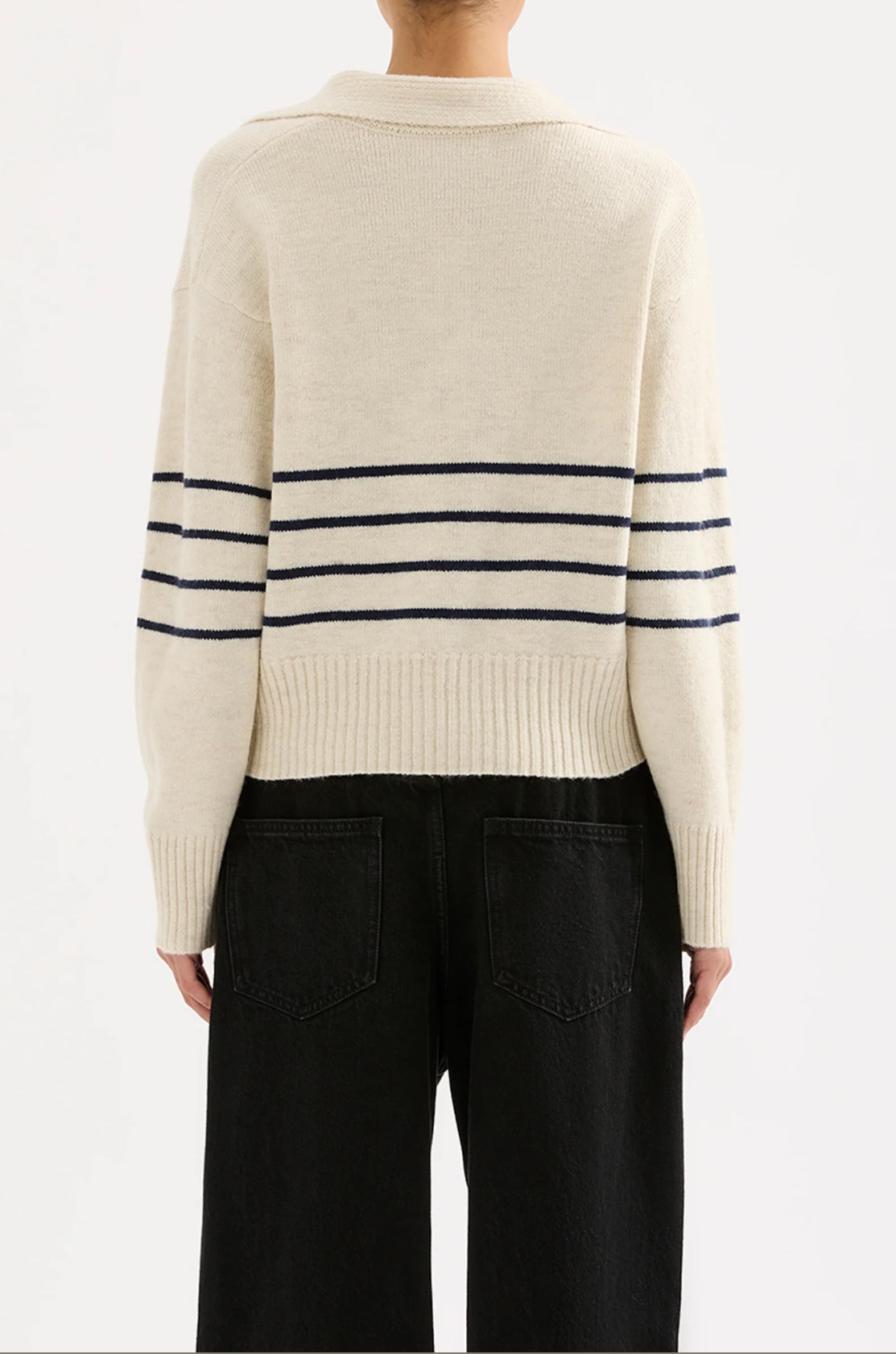 Nude Lucy Logan Rugby Knit in Cloud Stripe - the tartan fox