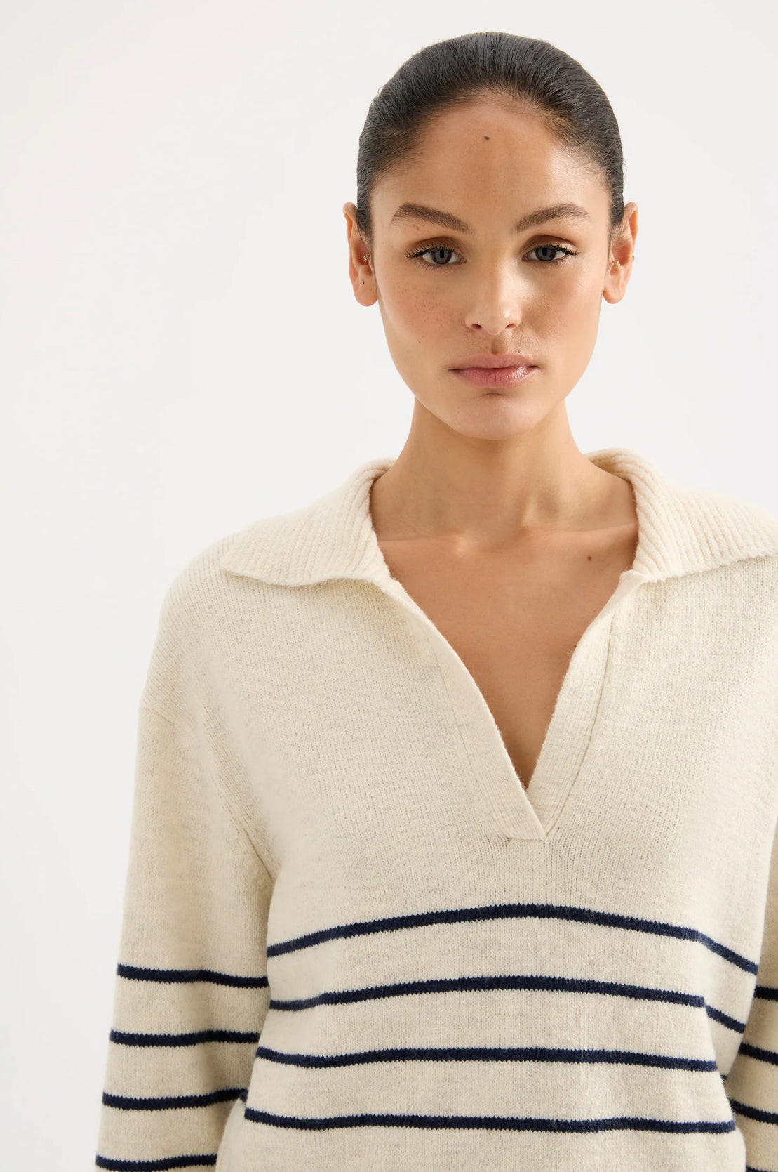 Nude Lucy Logan Rugby Knit in Cloud Stripe - the tartan fox