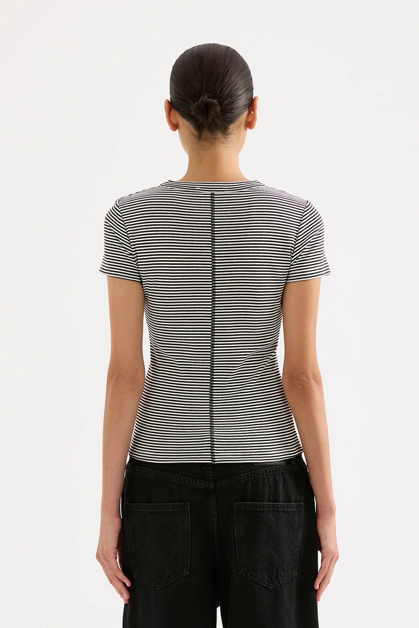 Nude Lucy Organic Baby Tee in Black Stripe - the tartan fox