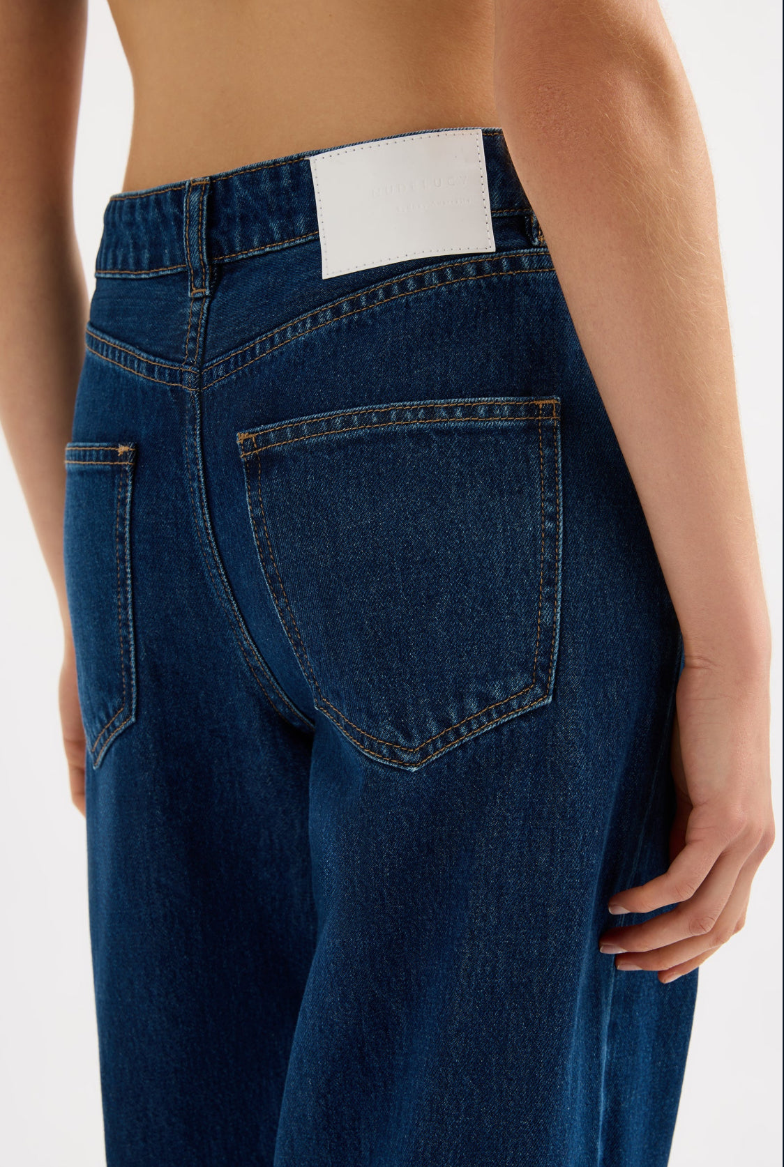 Nude Lucy Organic Baggy Jean in Force Blue - the tartan fox