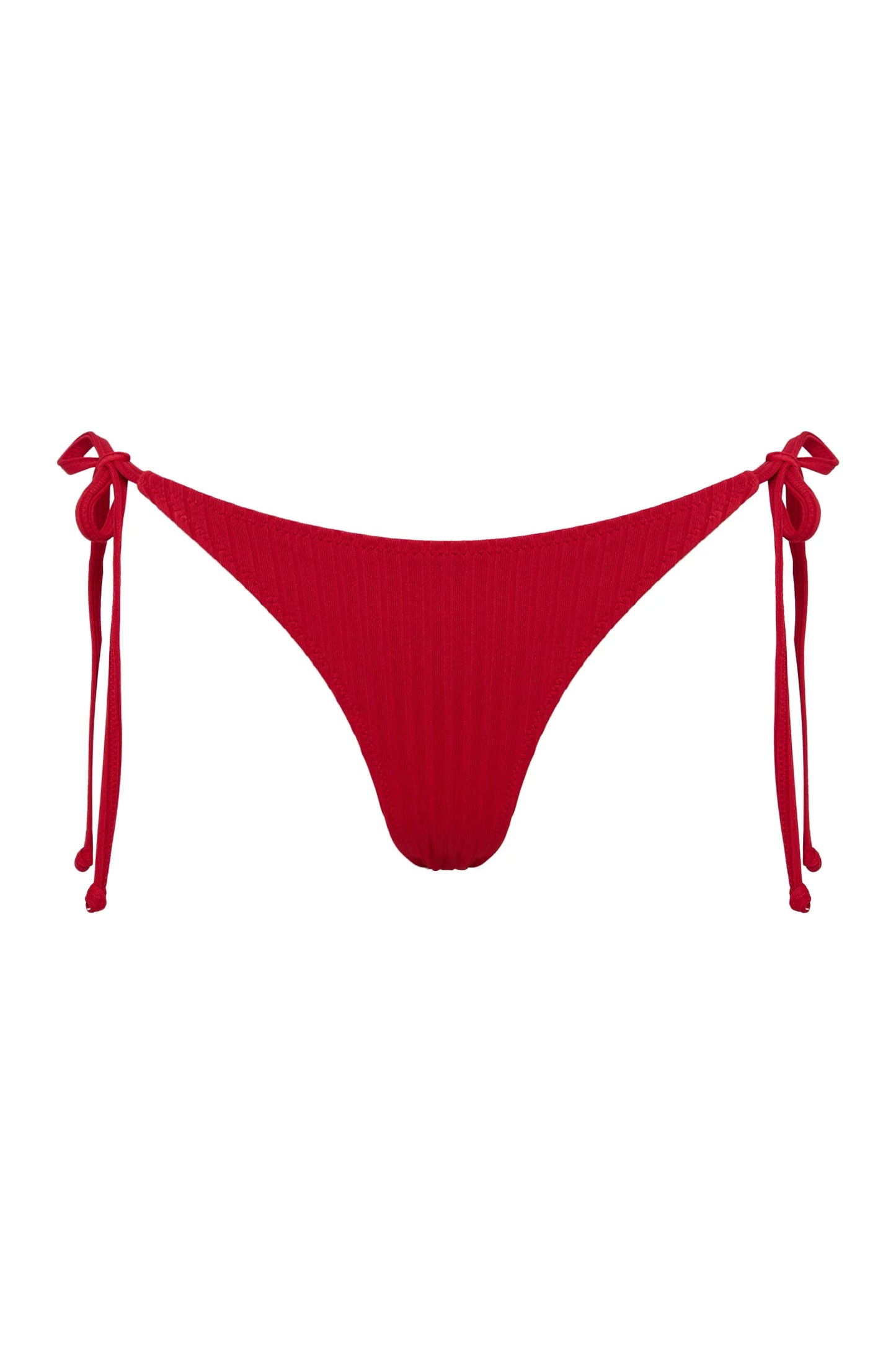 Nude Lucy Rib String Bikini Brief in Vermillion