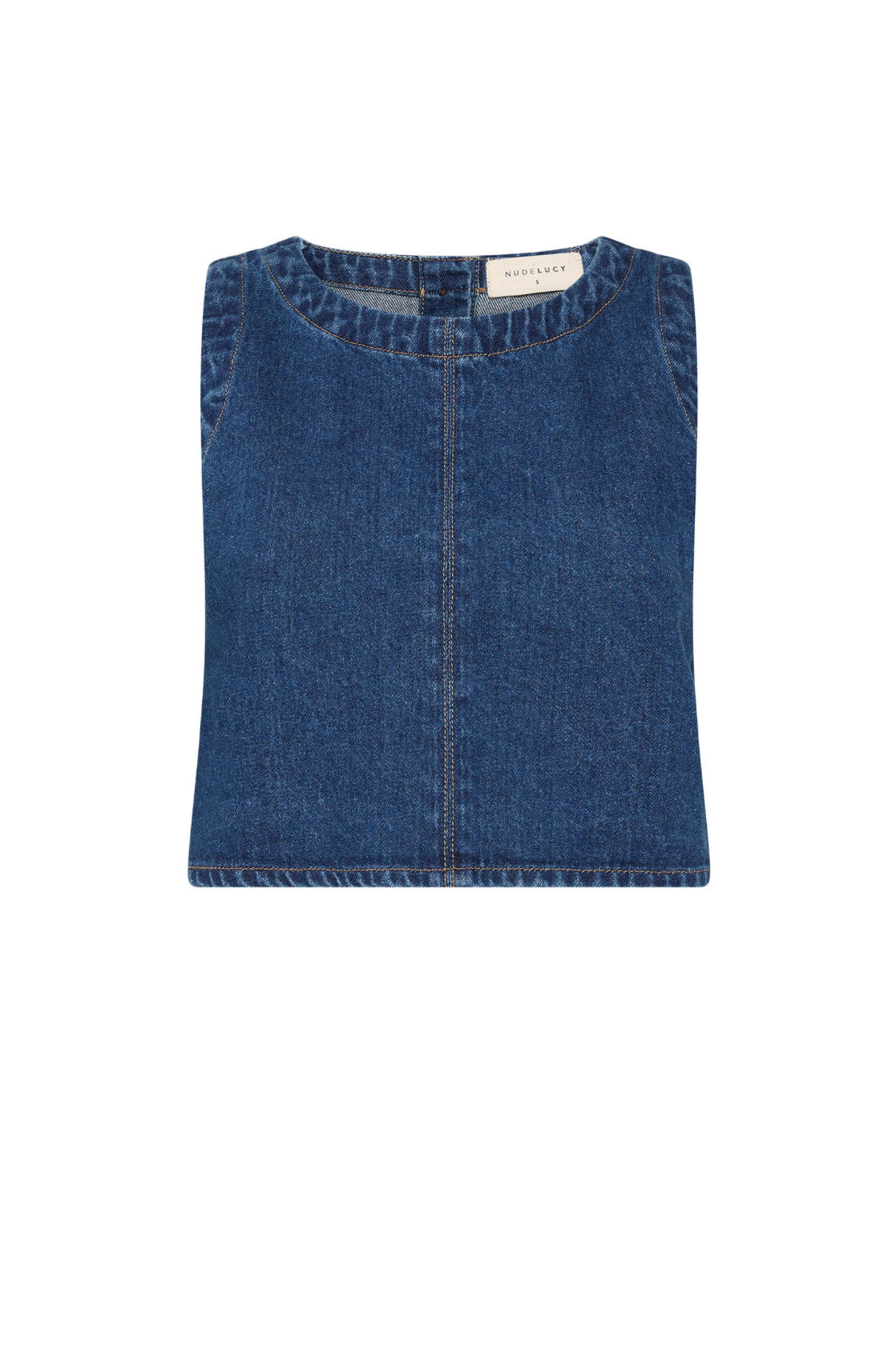 Nude Lucy Sia Denim Top in Force Blue - the tartan fox