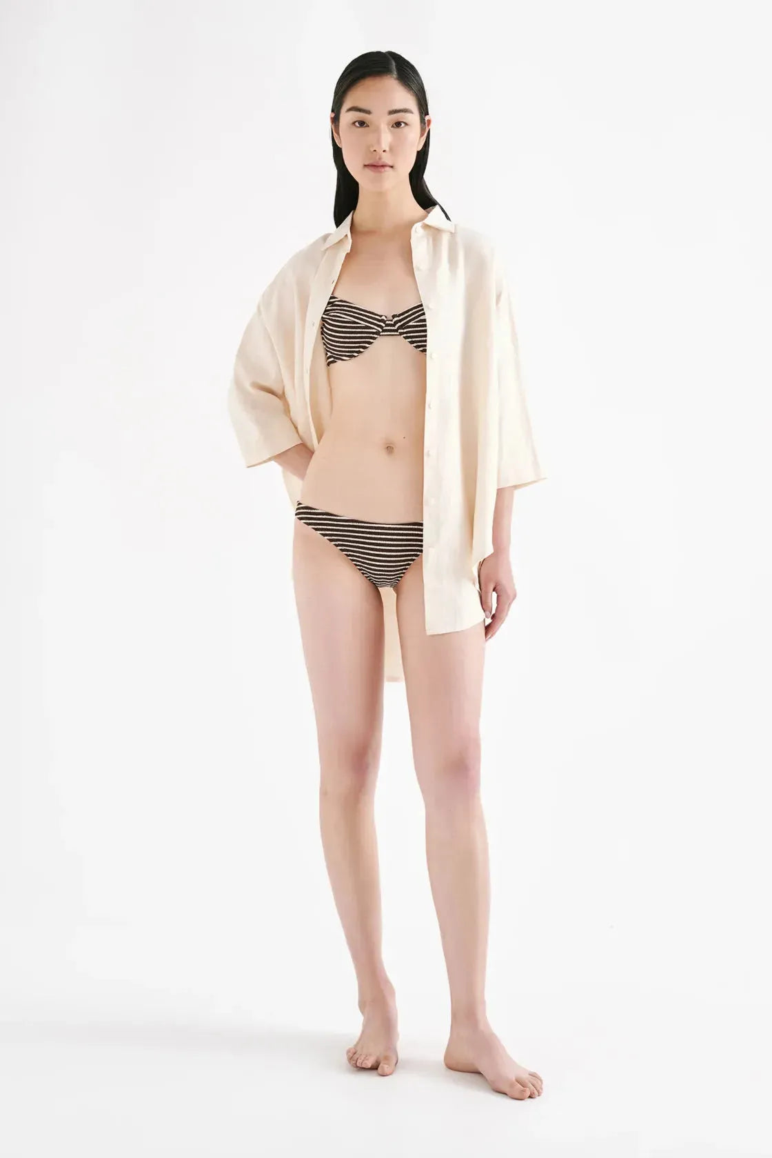 Nude Lucy Stripe Crinkle Bralette in Stripe - the tartan fox