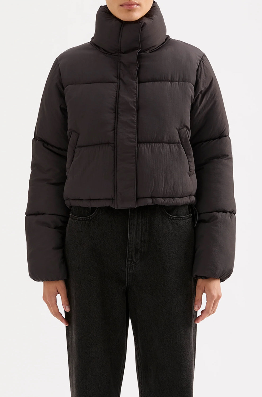 Nude Lucy Topher Puffer Jacket in Coal - the tartan fox