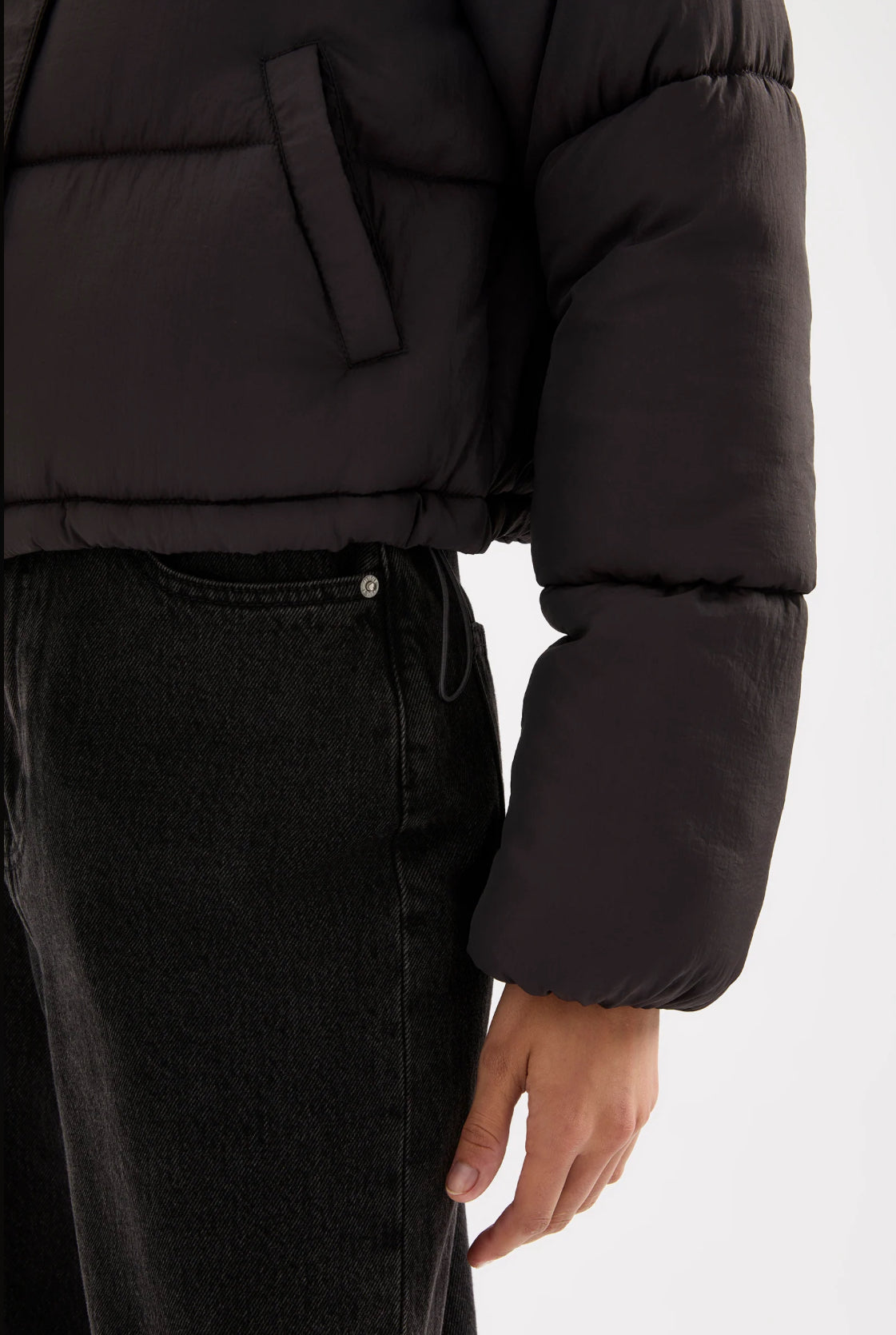 Nude Lucy Topher Puffer Jacket in Coal - the tartan fox