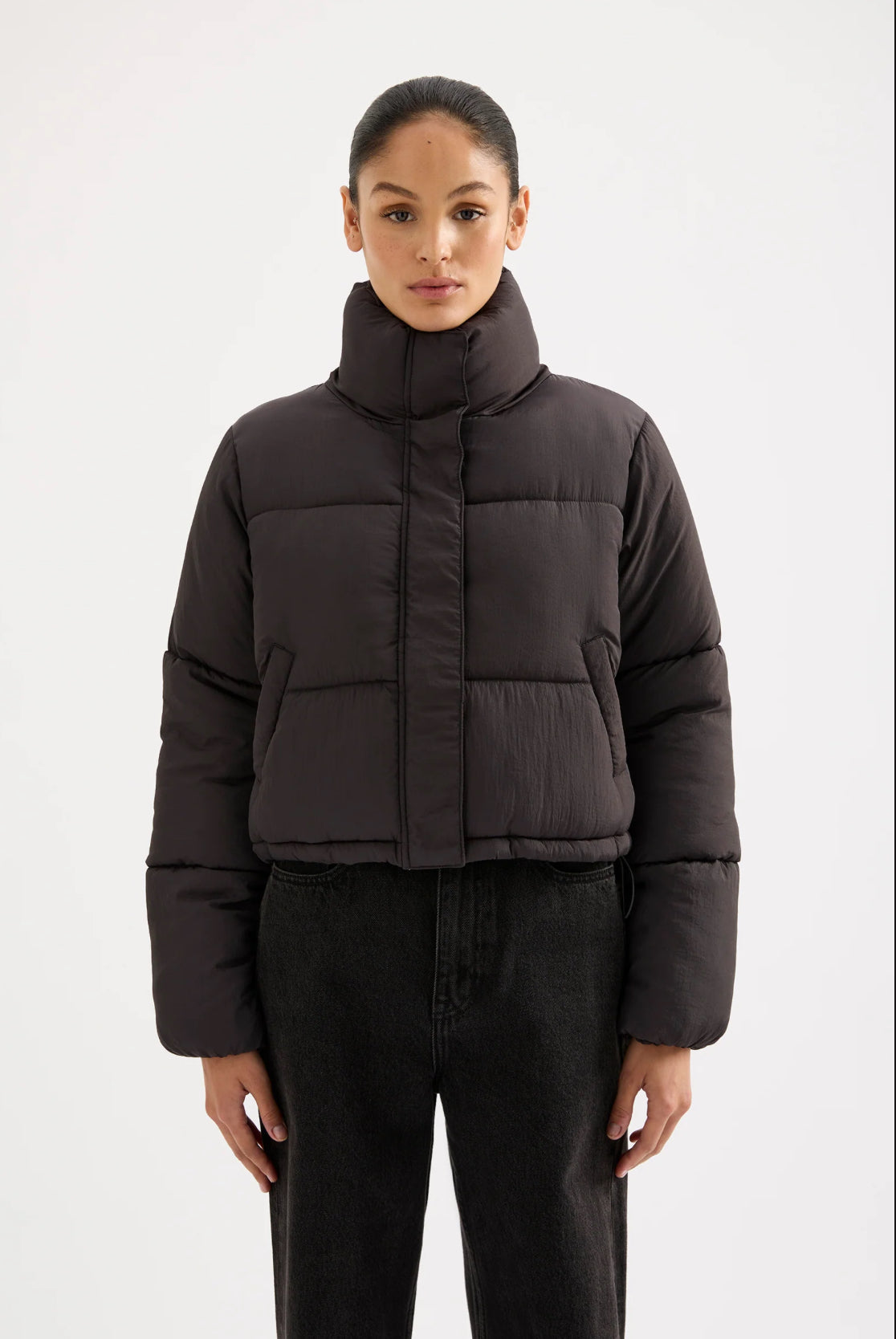 Nude Lucy Topher Puffer Jacket in Coal - the tartan fox