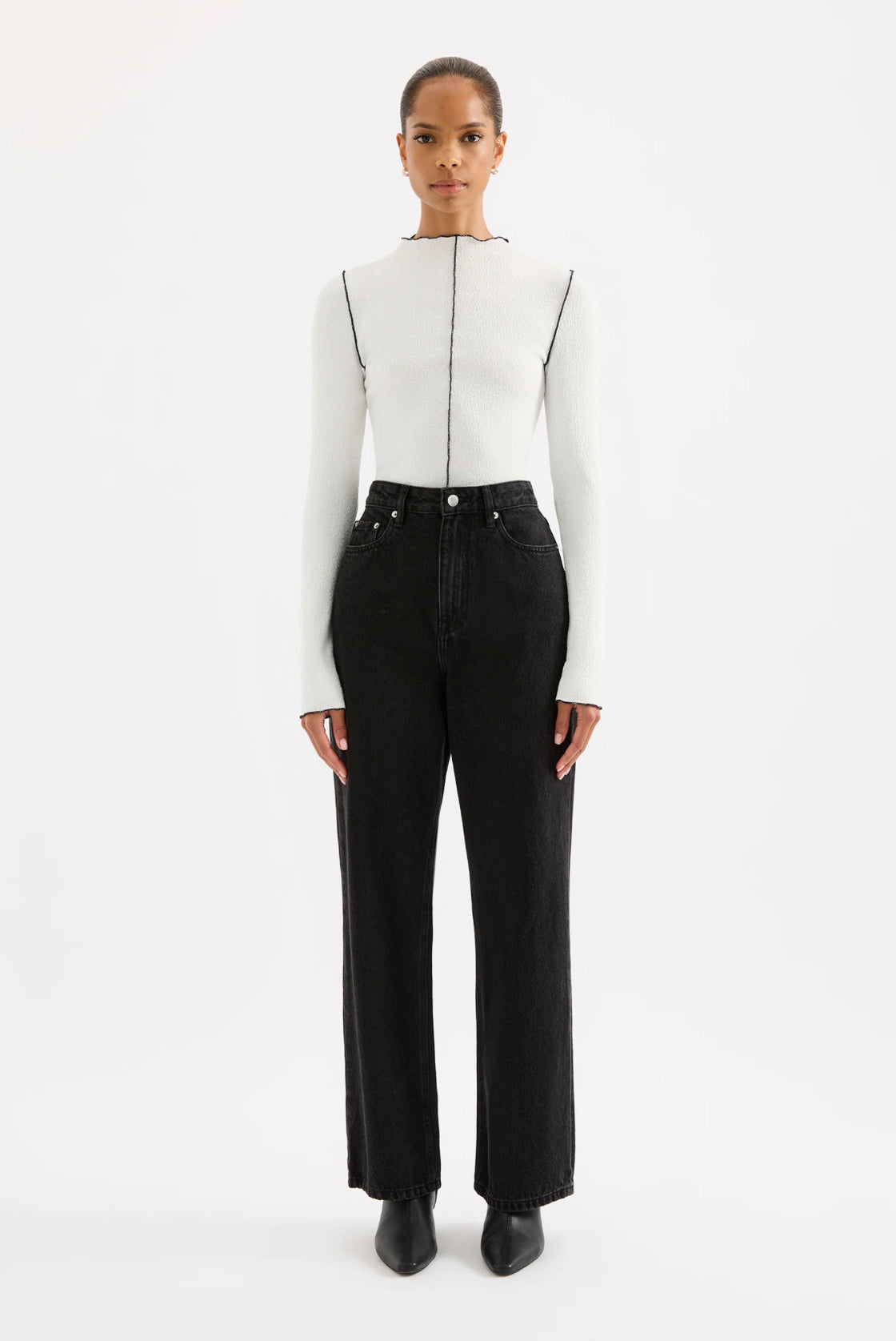 Nude Lucy Xander LS Top in Salt - the tartan fox