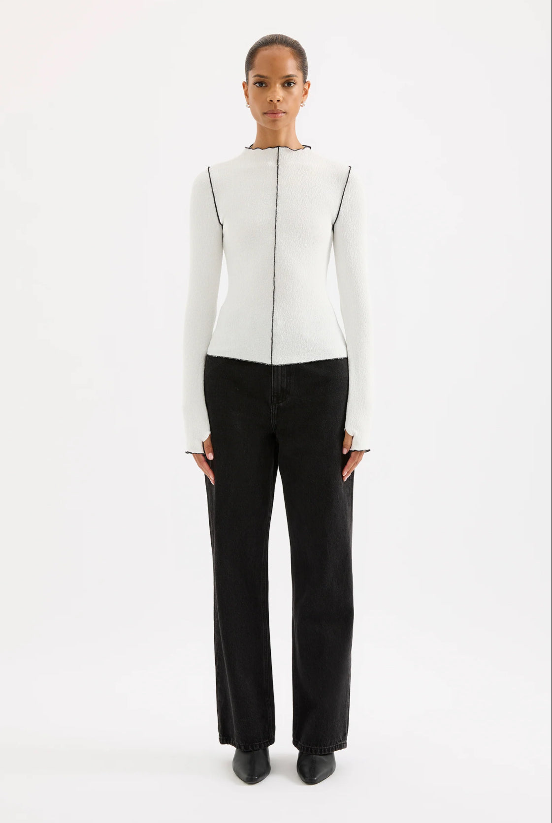Nude Lucy Xander LS Top in Salt - the tartan fox