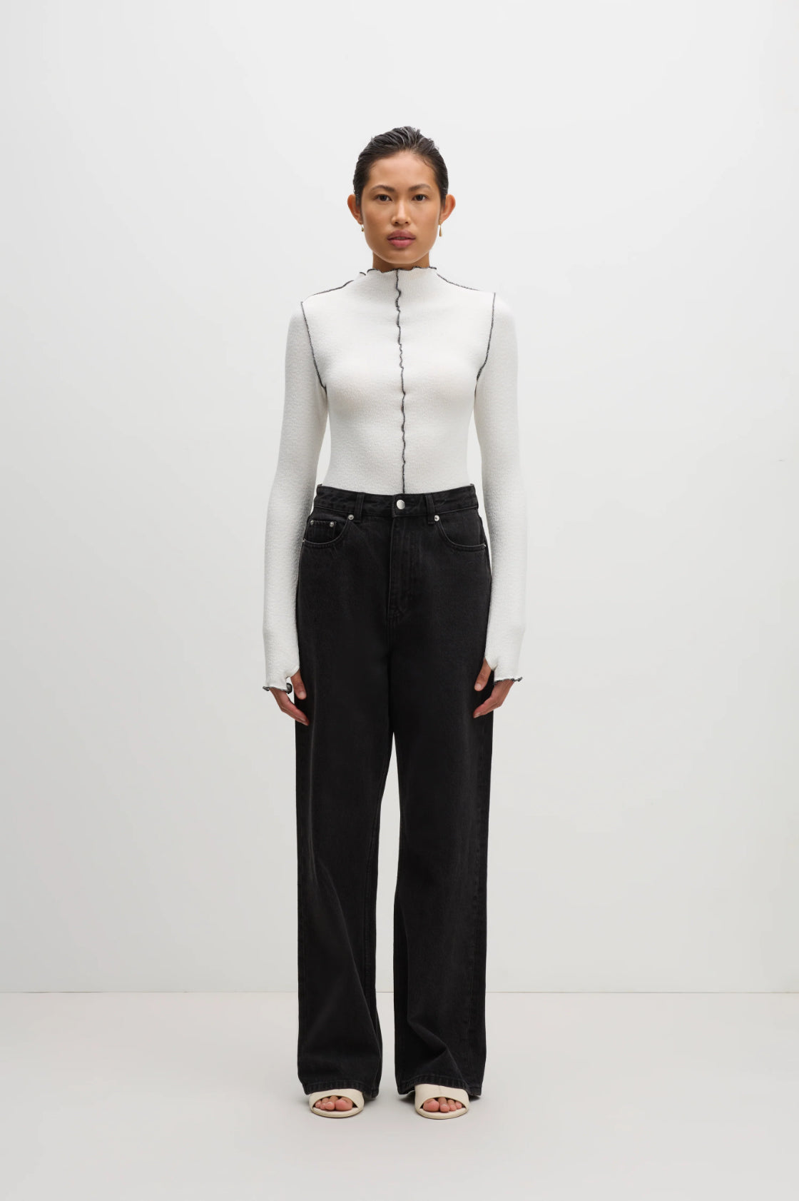 Nude Lucy Xander LS Top in Salt - the tartan fox