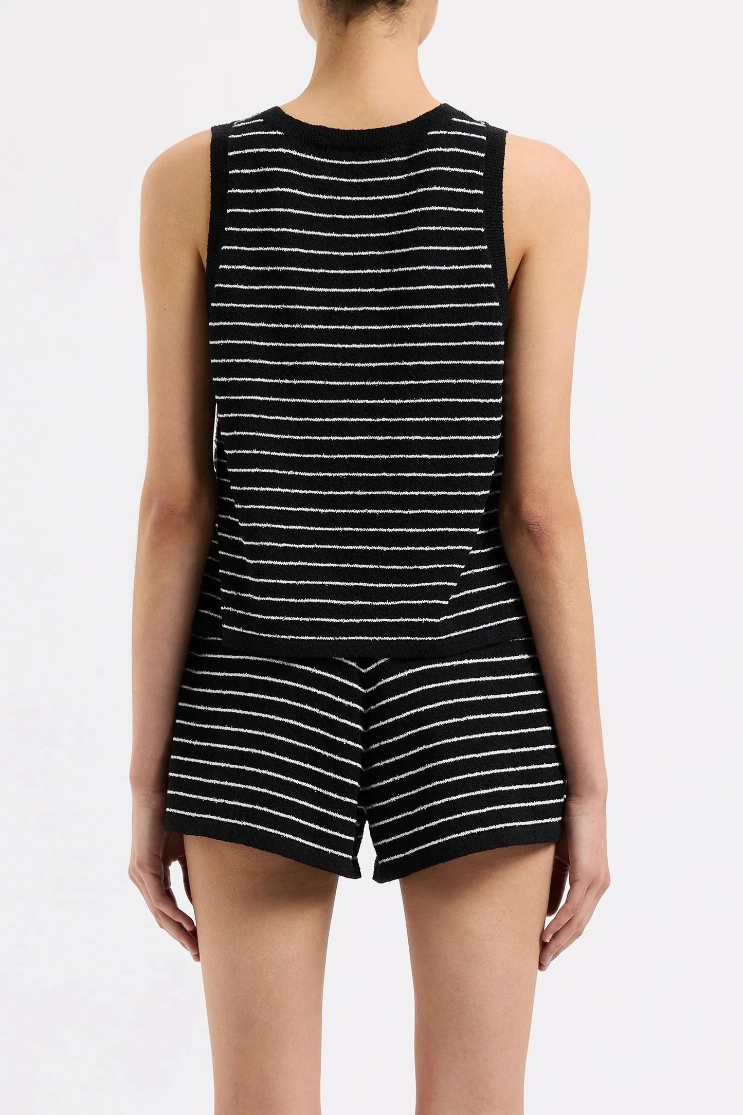 Nude Lucy Zosia Stripe Knit Tank in Black Stripe - the tartan fox