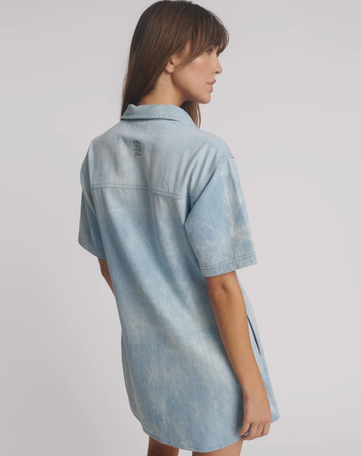 One Teaspoon Pixie Denim Shirt Dress in Froth - the tartan fox