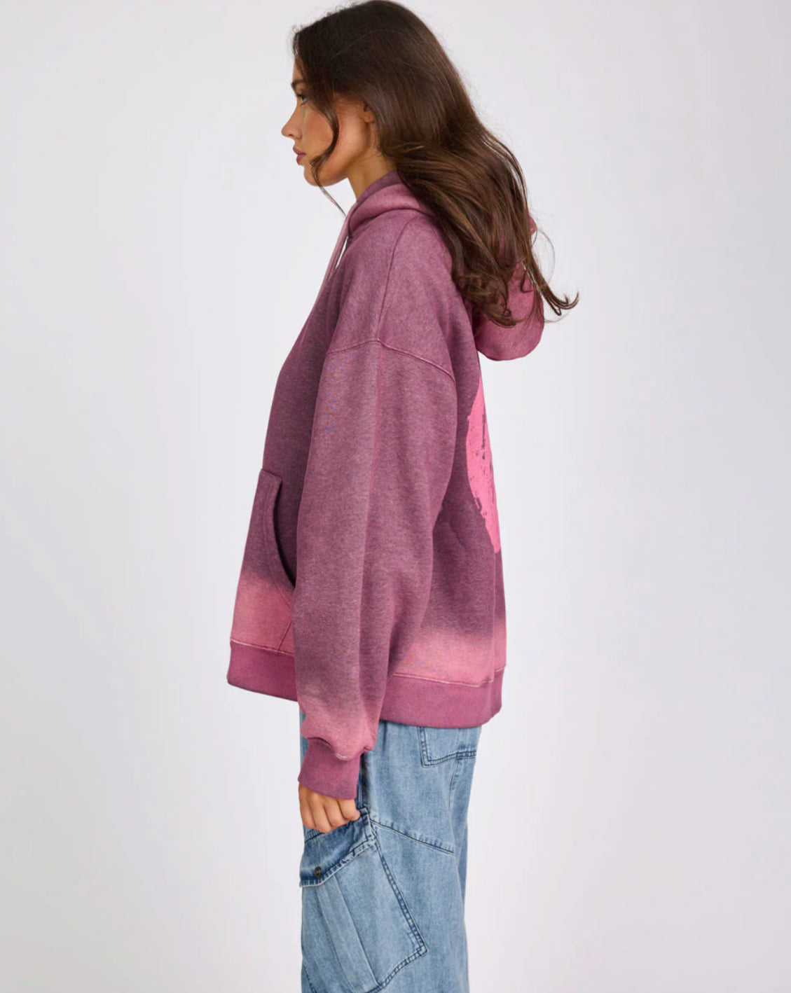 One Teaspoon Smiley Batwing Hoody in Washed Pink - the tartan fox