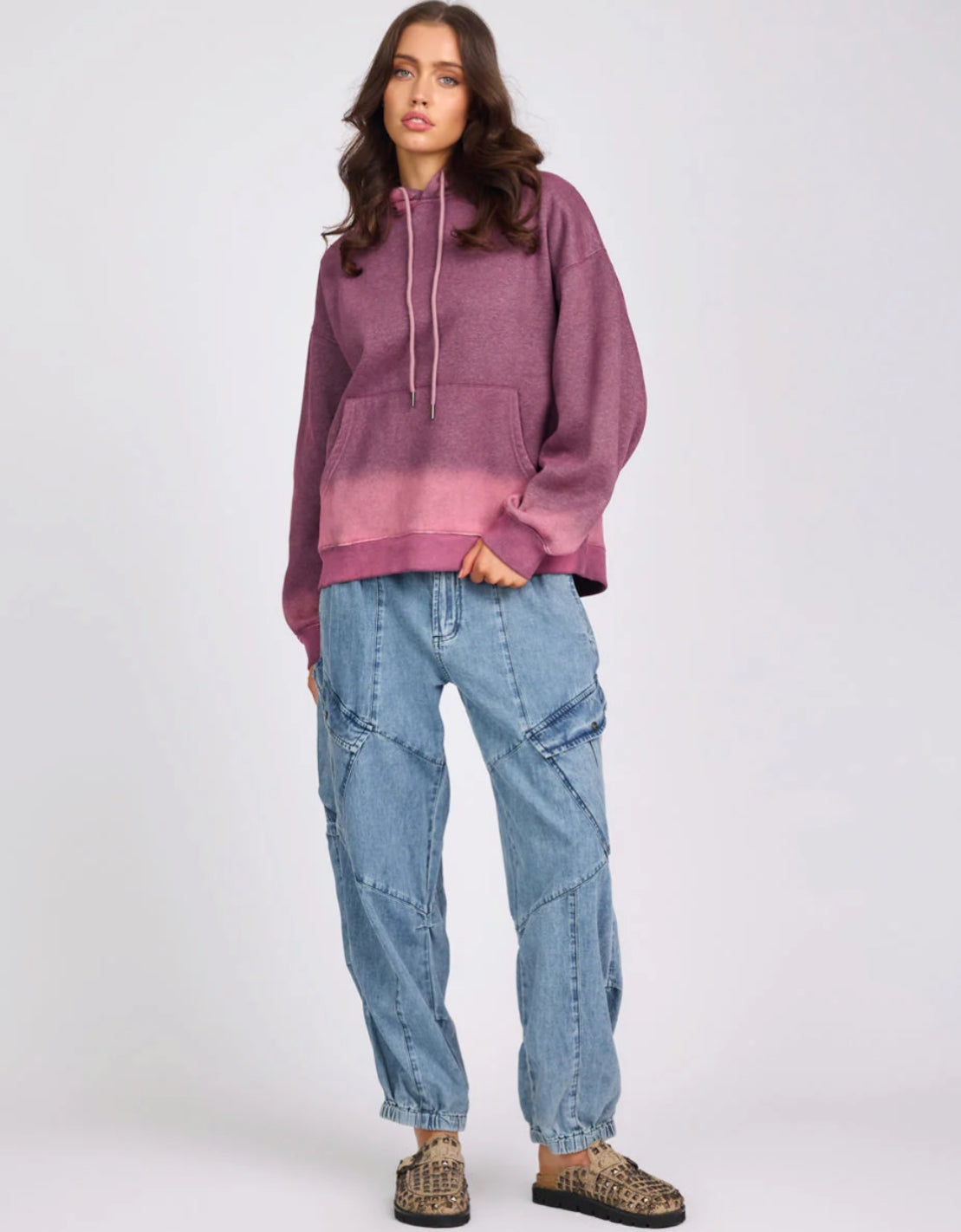 One Teaspoon Smiley Batwing Hoody in Washed Pink - the tartan fox
