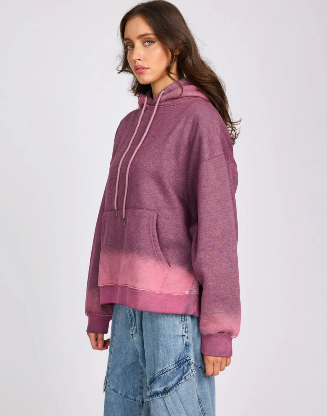 One Teaspoon Smiley Batwing Hoody in Washed Pink - the tartan fox