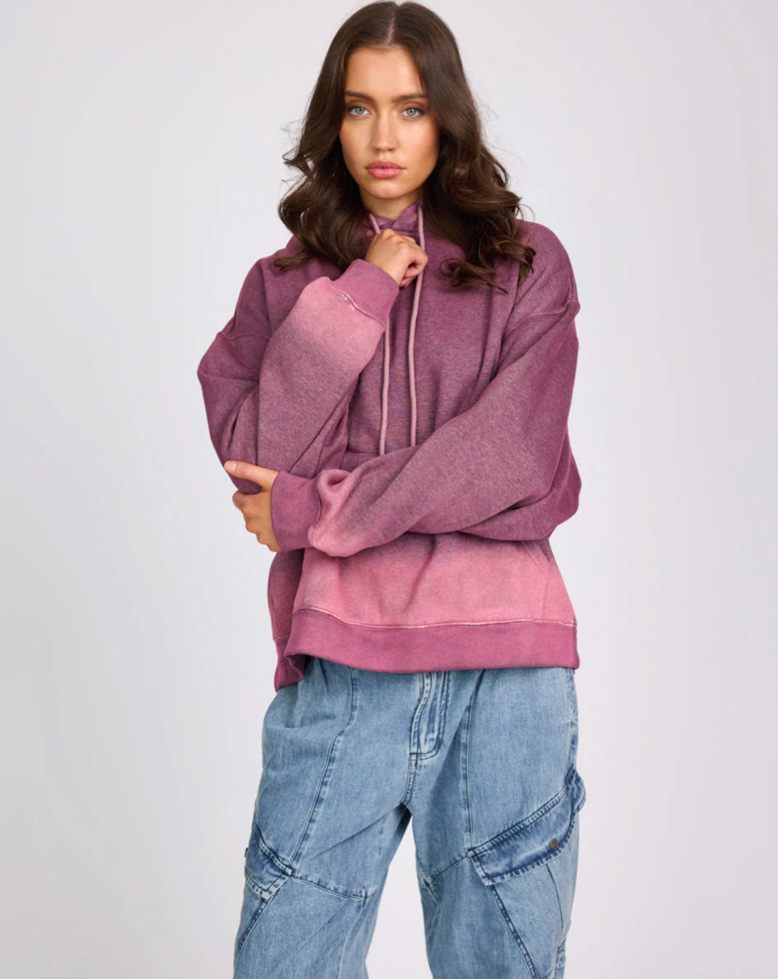 One Teaspoon Smiley Batwing Hoody in Washed Pink - the tartan fox