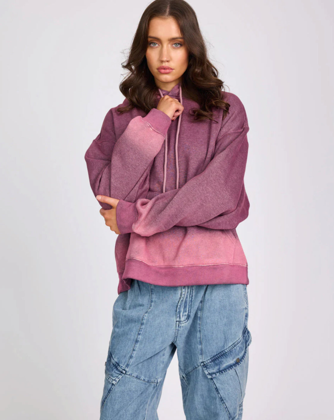 One Teaspoon Smiley Batwing Hoody in Washed Pink - the tartan fox
