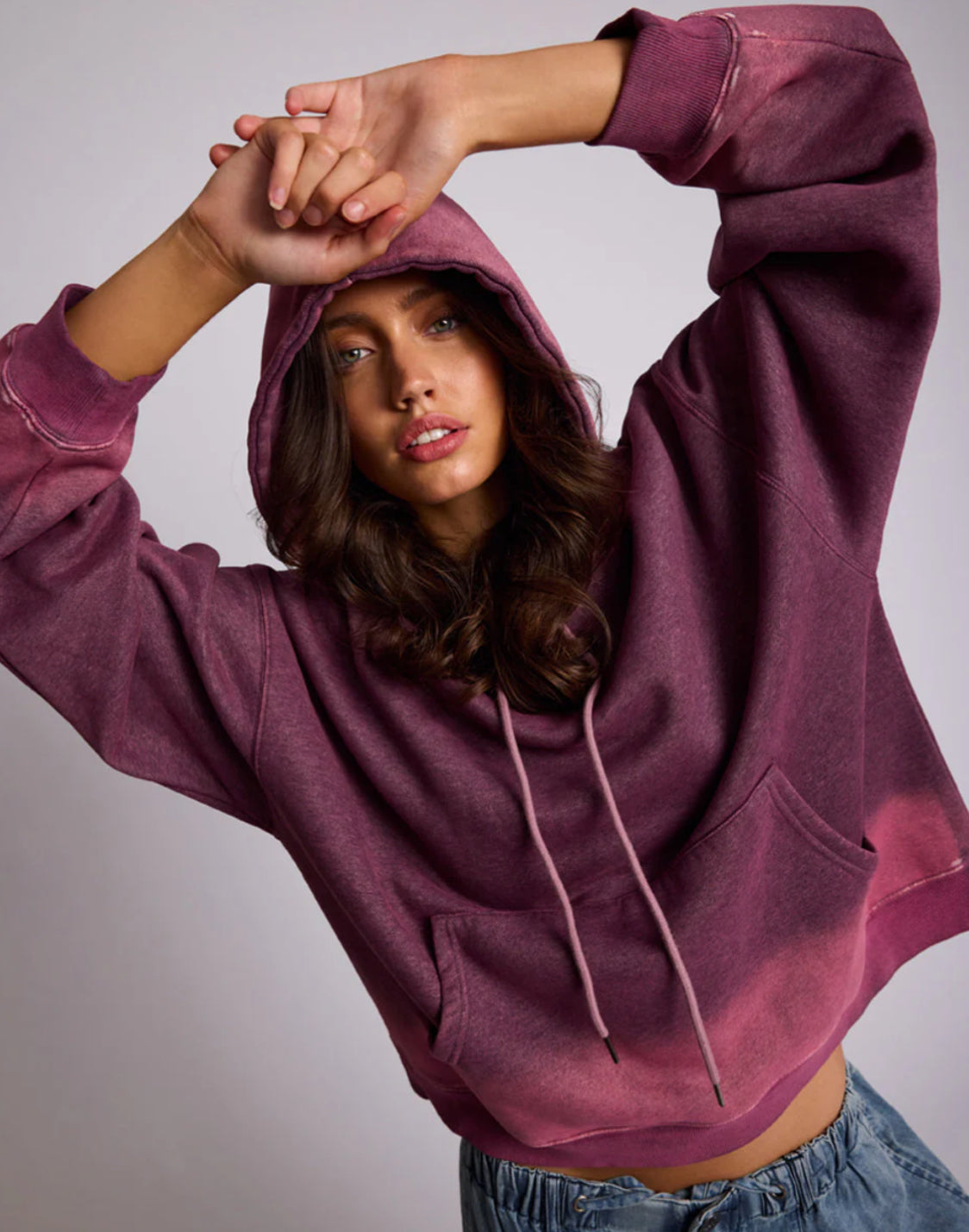 One Teaspoon Smiley Batwing Hoody in Washed Pink - the tartan fox