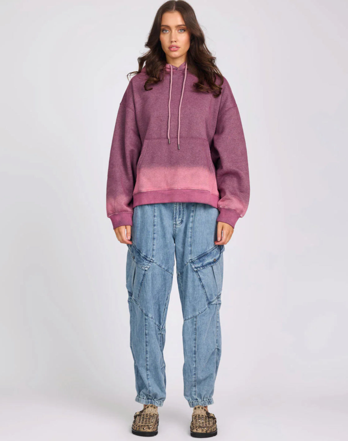 One Teaspoon Smiley Batwing Hoody in Washed Pink - the tartan fox