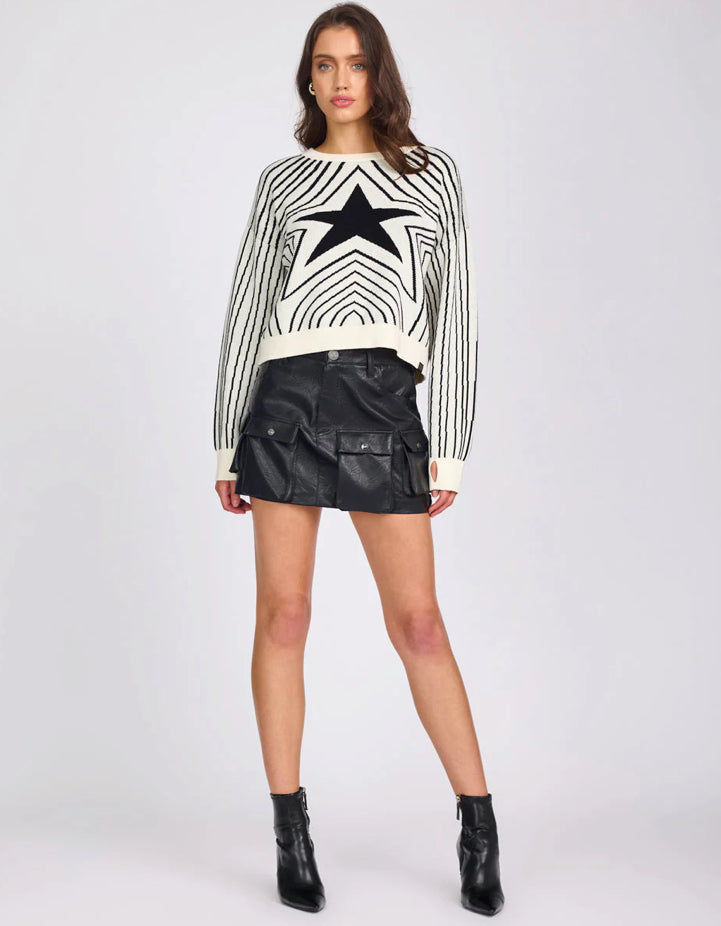 One Teaspoon Star Gazing Knitted Sweater in Mono - the tartan fox