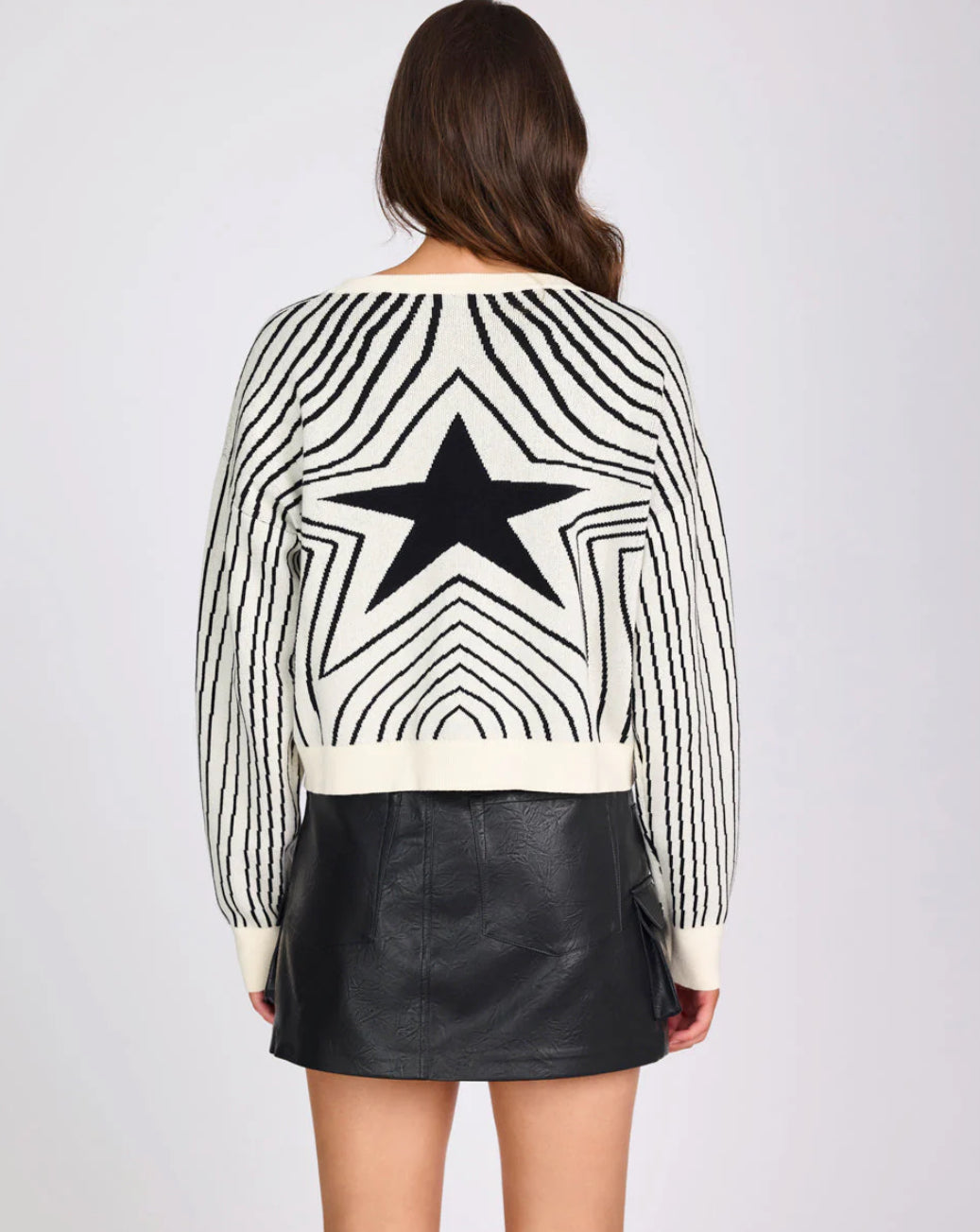 One Teaspoon Star Gazing Knitted Sweater in Mono - the tartan fox