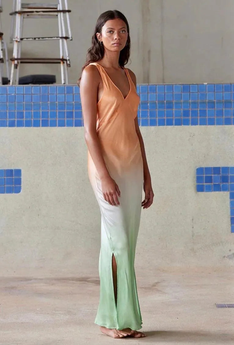 Pippa Alessi Dress in Neon Orange and Lime Ombre - the tartan fox